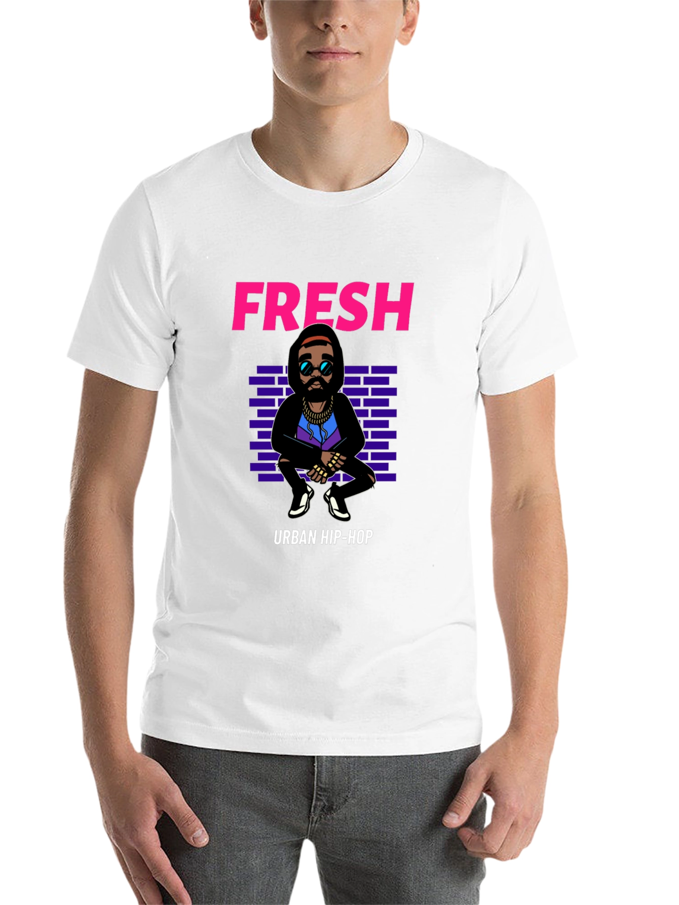 Black Fresh Urban Hip-Hop Graphic Tee view 14