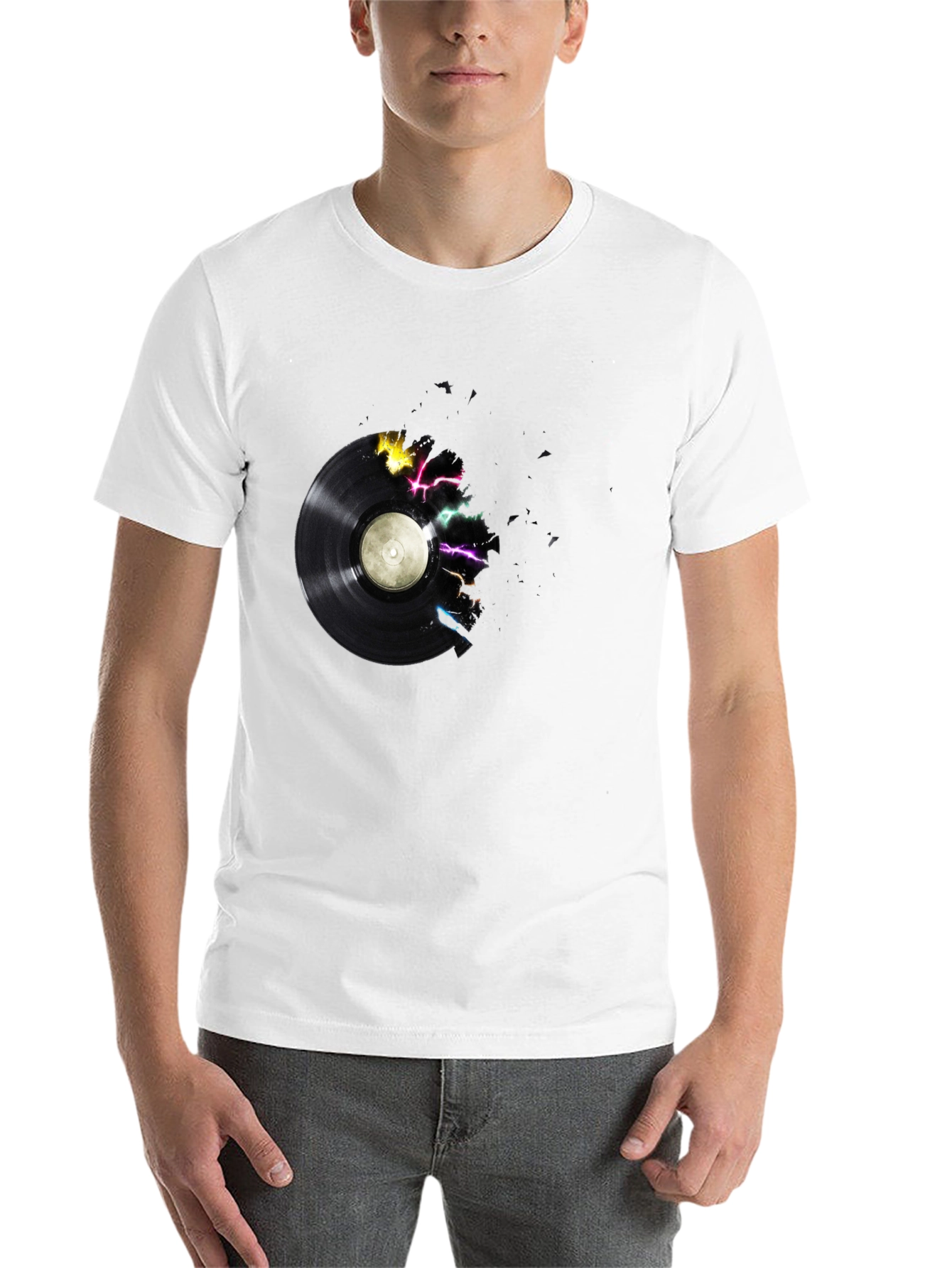 Black Vinyl Record Graphic Tee - Black view 14