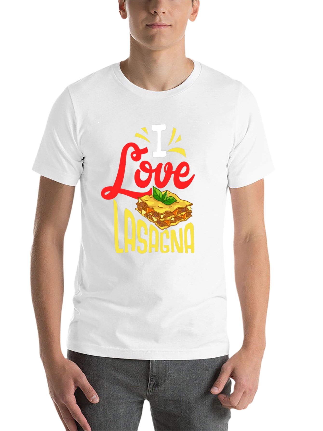 Black I Love Lasagna T-Shirt - Foodie Apparel view 14