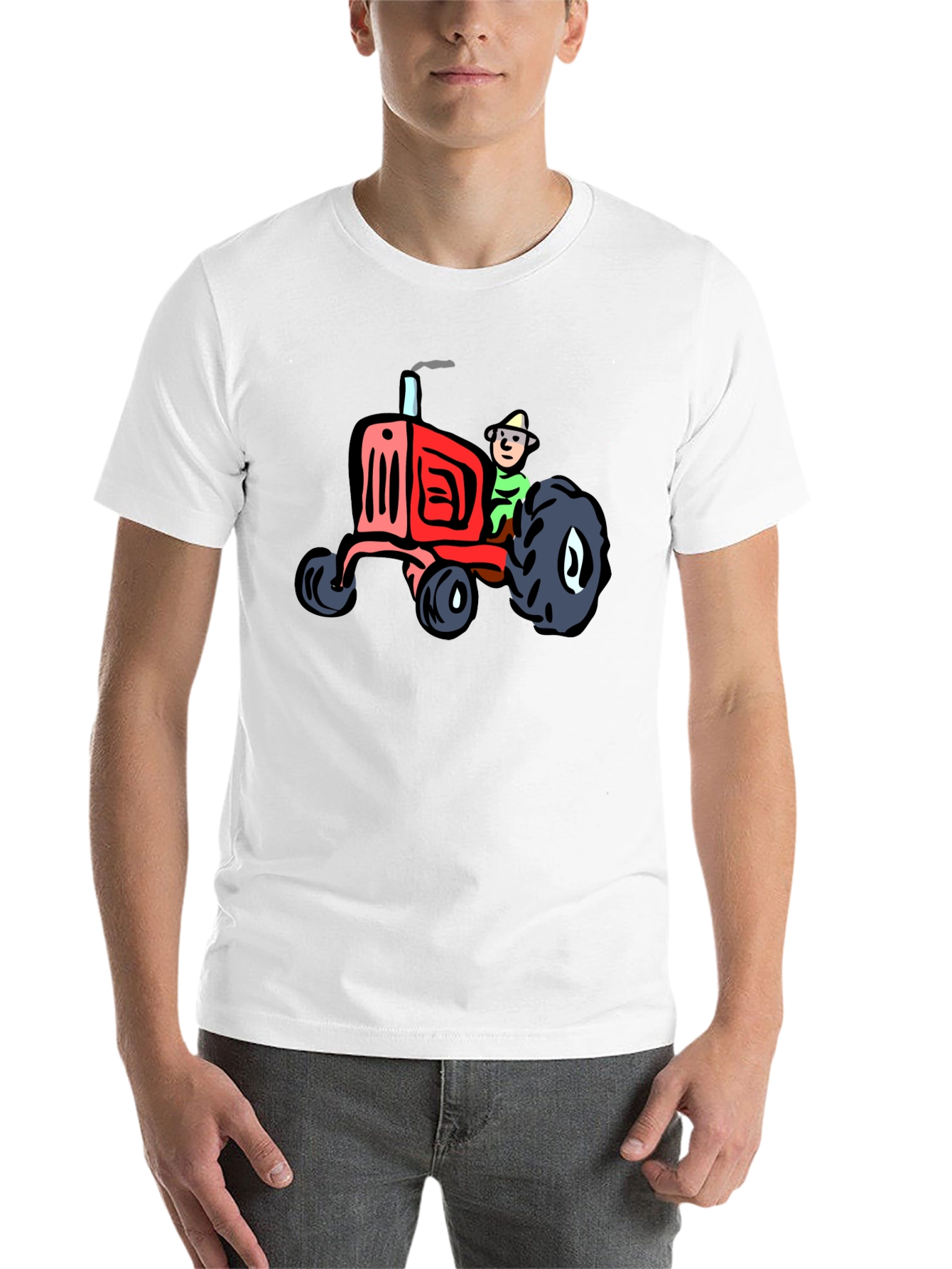 Black Cartoon Tractor T-Shirt - Quirky & Fun! view 14
