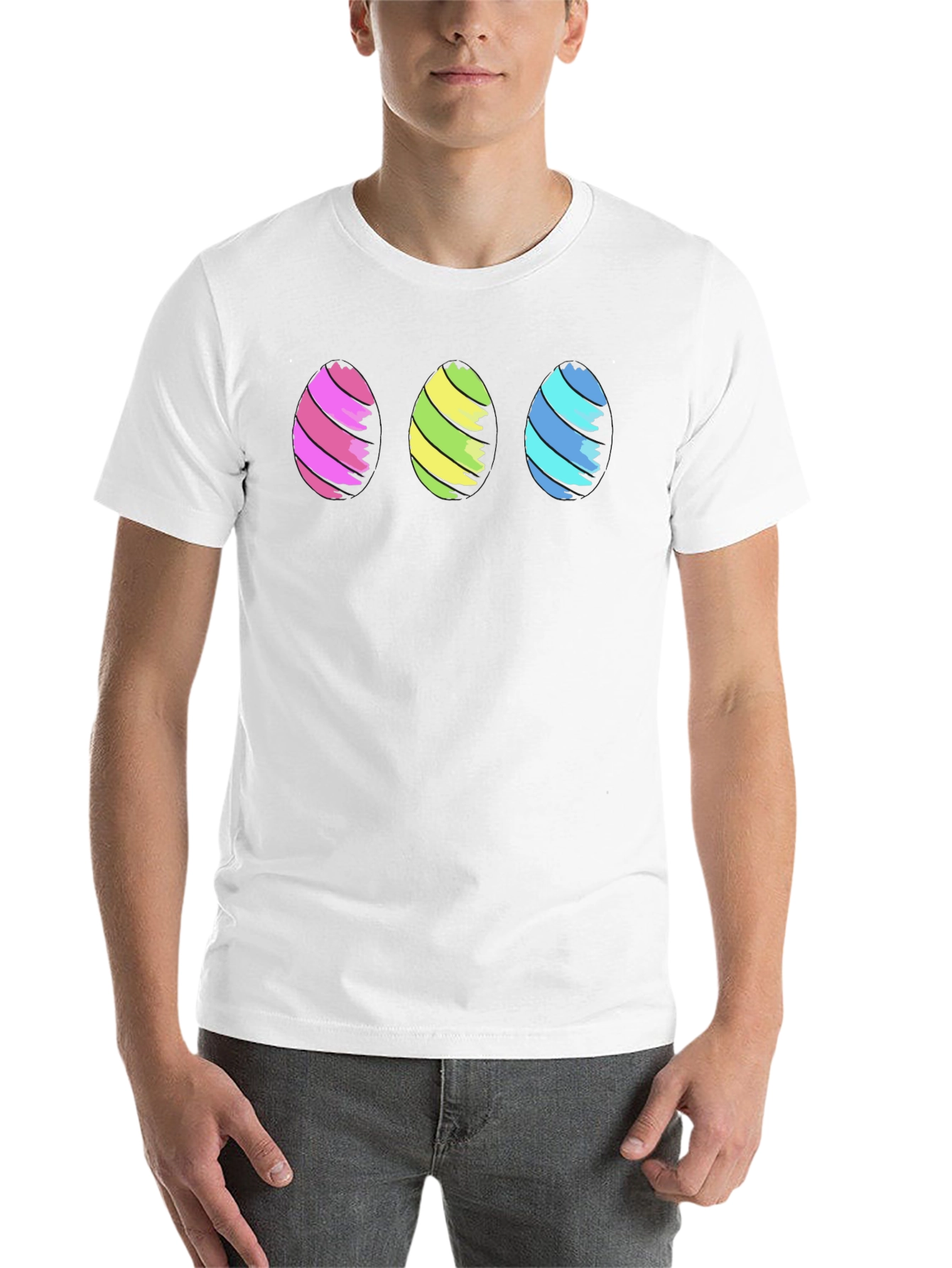 Black Easter Egg Graphic Tee - Men's Short Sleeve Crew Neck T-Shirt view 14