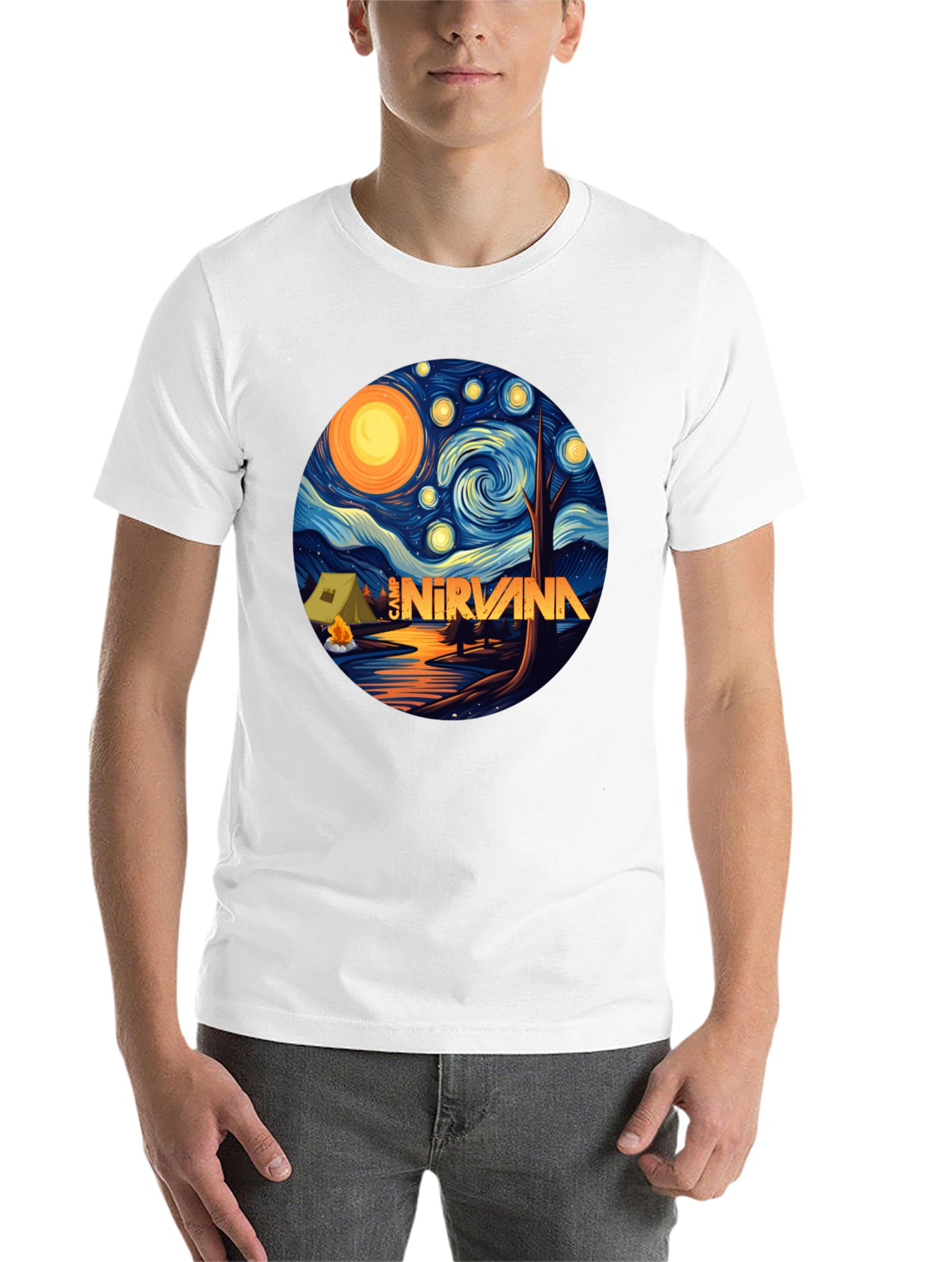 Black Camp Nirvana Starry Night T-Shirt view 14