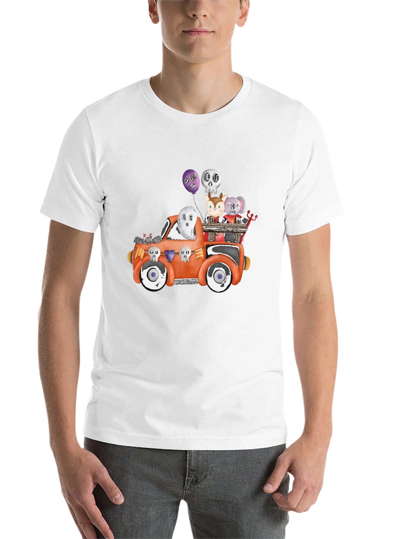 Black Halloween Animal Truck Tee view 14