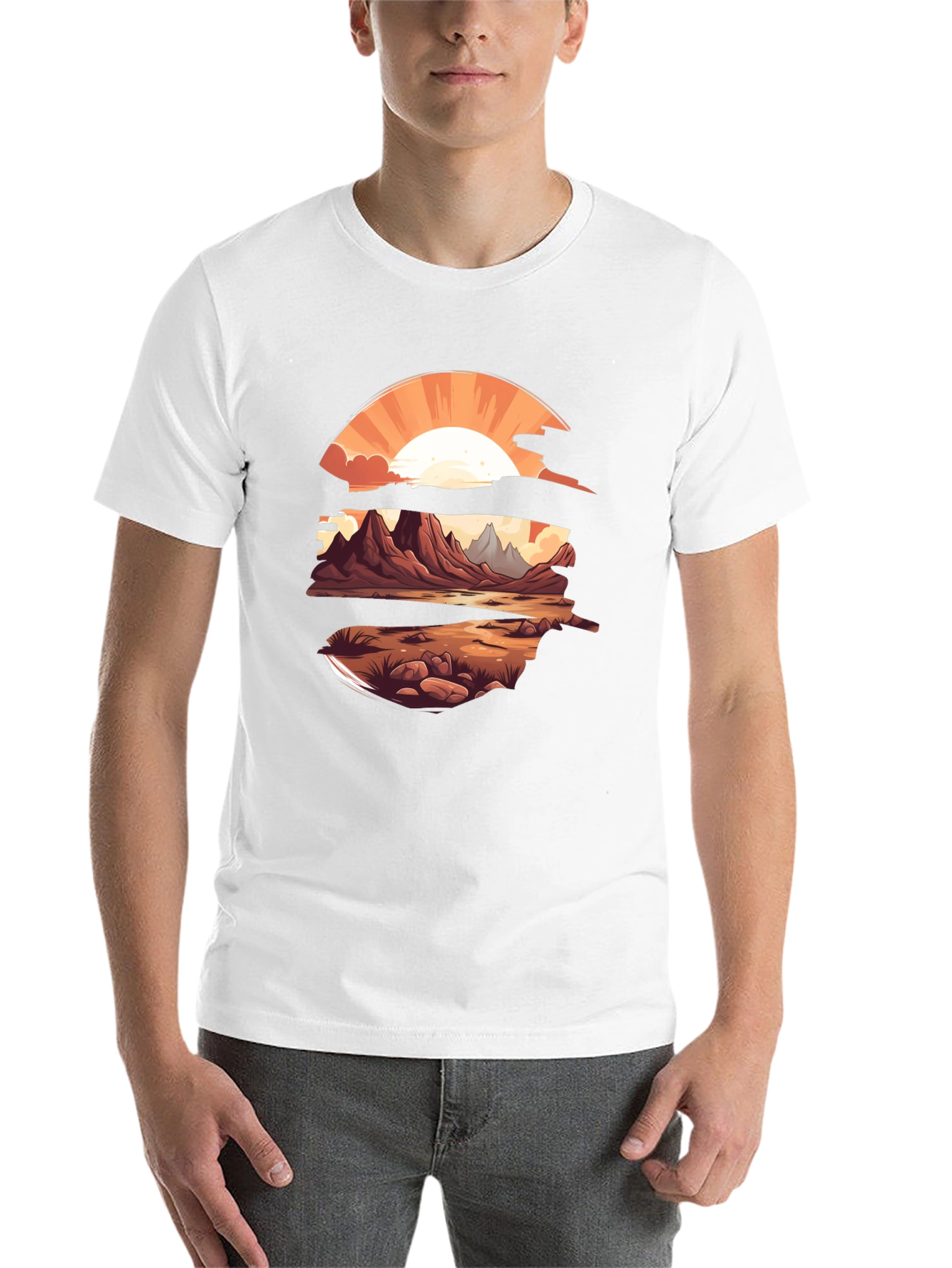 Black Sunset Landscape Graphic Tee - Stylish Comfort view 14