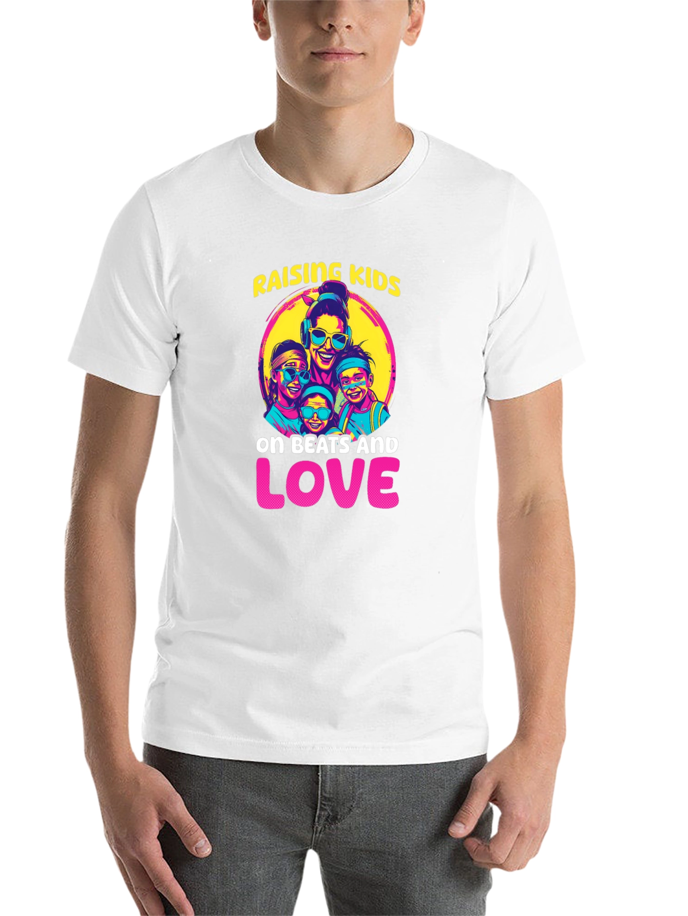 Black Raising Kids on Beats and Love T-Shirt view 14