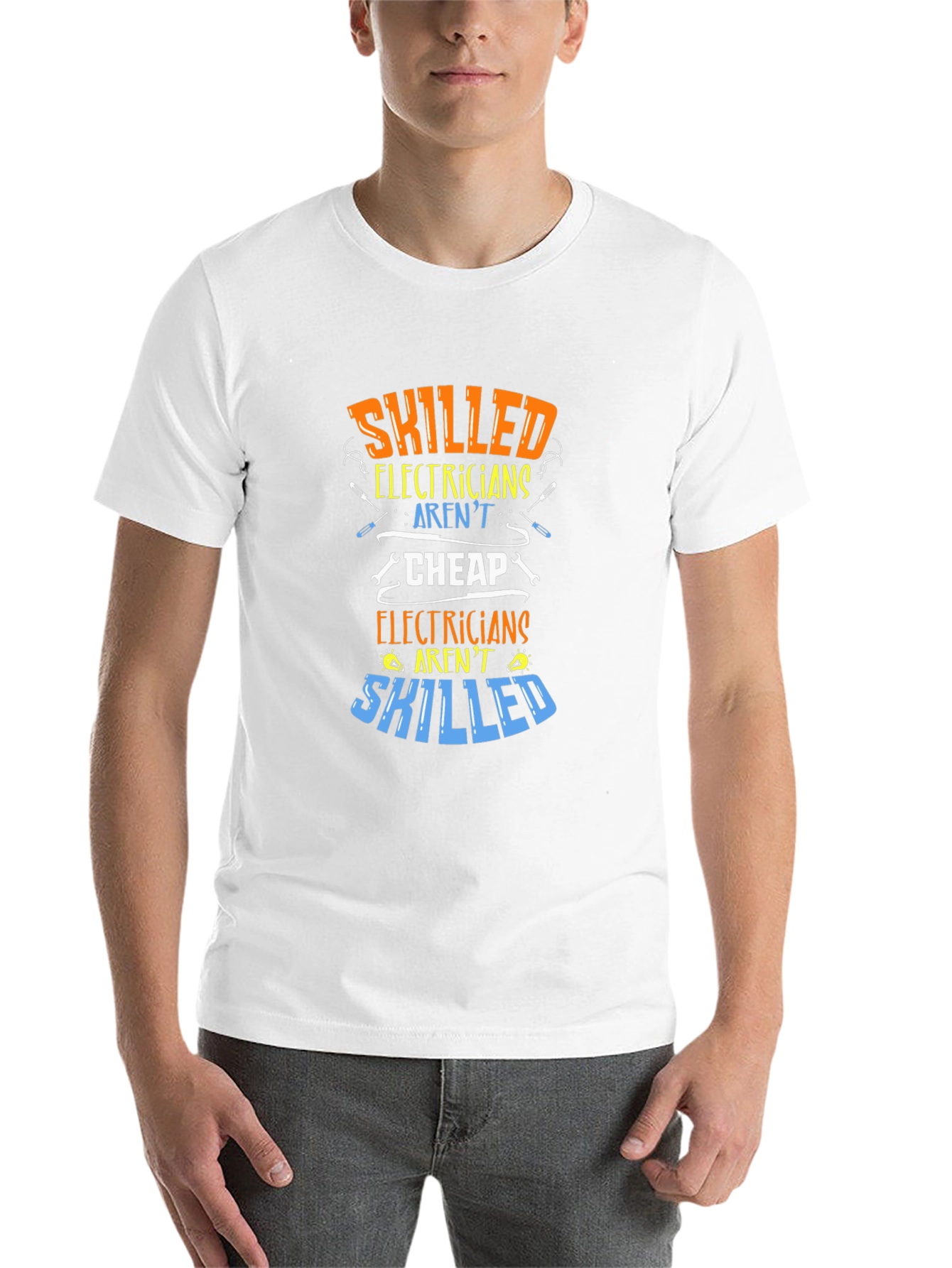 Black Skilled Electricians Graphic Tee - Aren't Cheap! view 14