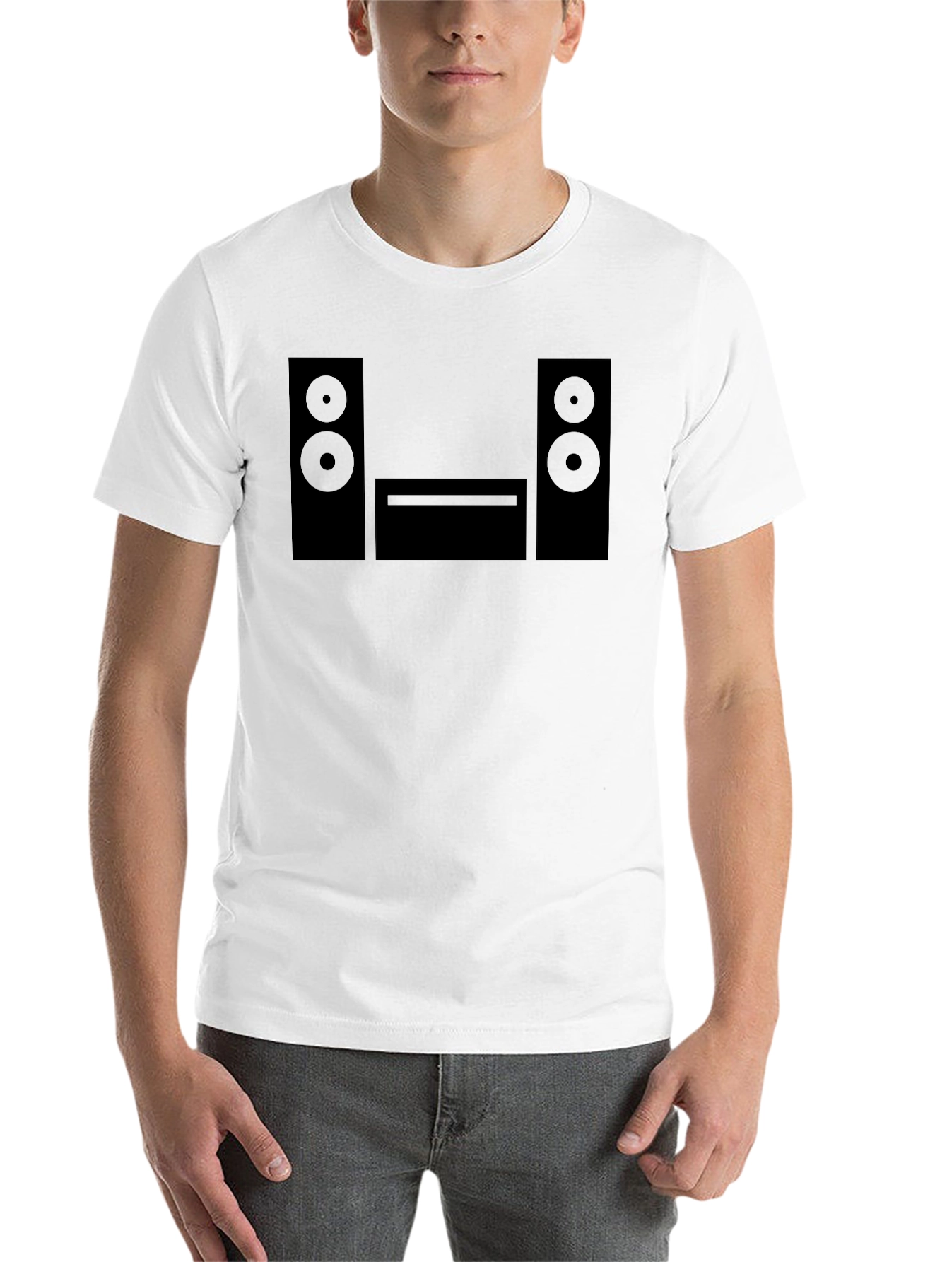 Black Retro Stereo T-Shirt - Vintage Audio Graphic Tee view 14