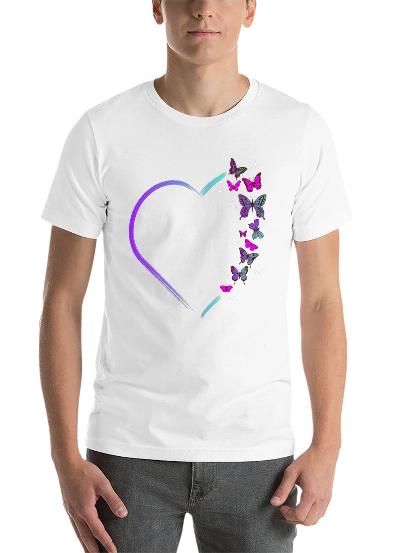 Black Butterfly Heart Graphic Tee view 14