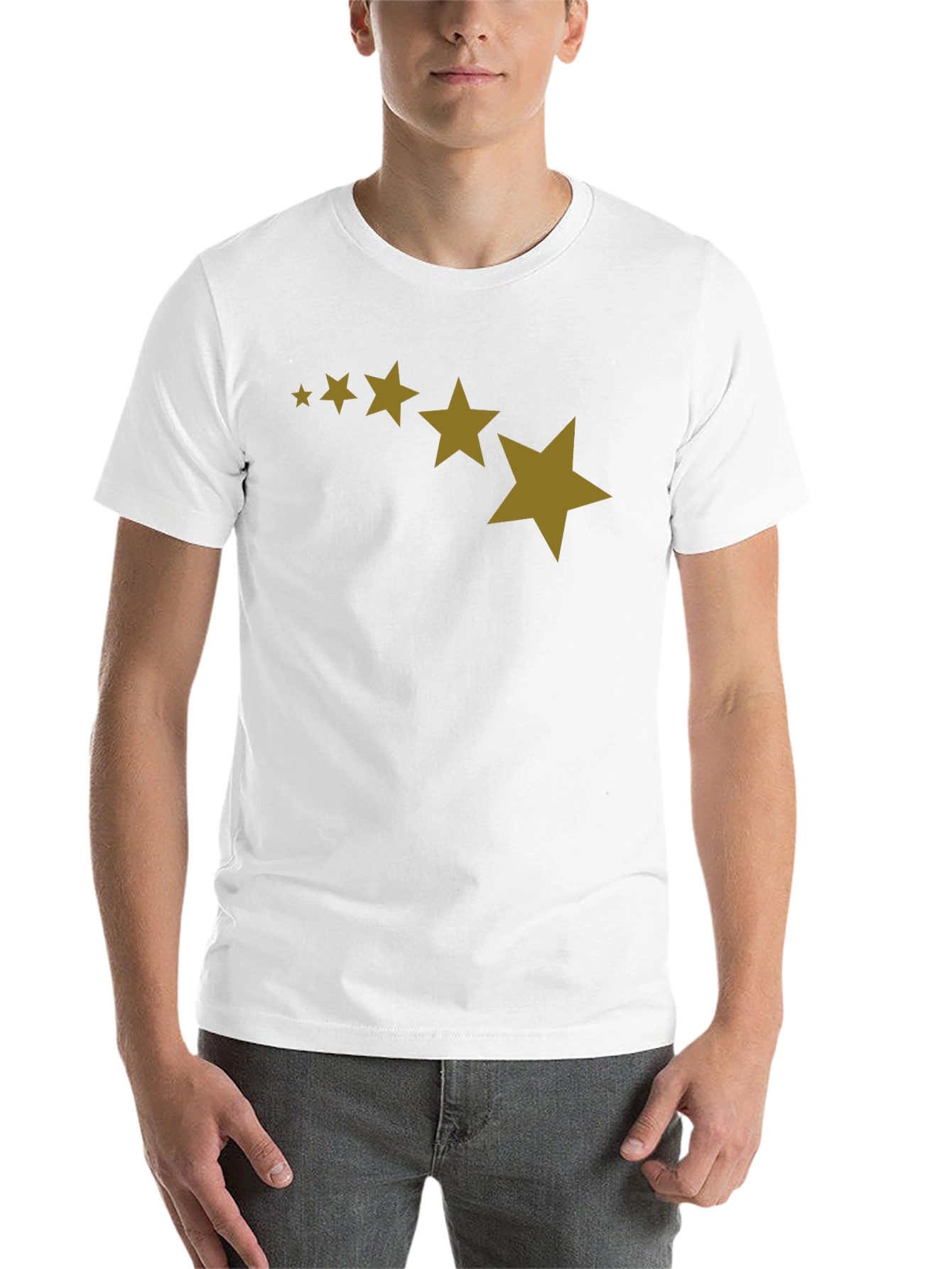 Black Stars Patterned Black T-Shirt view 14