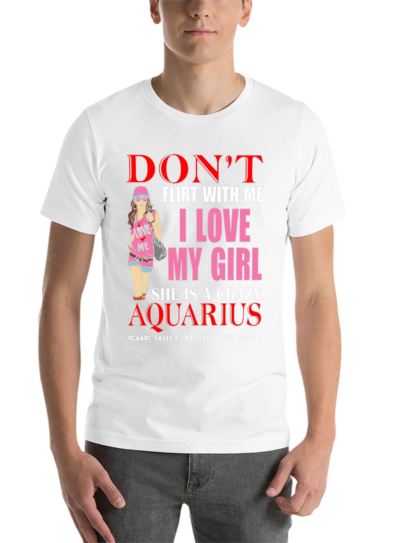 Black Crazy Aquarius Girl T-Shirt view 14