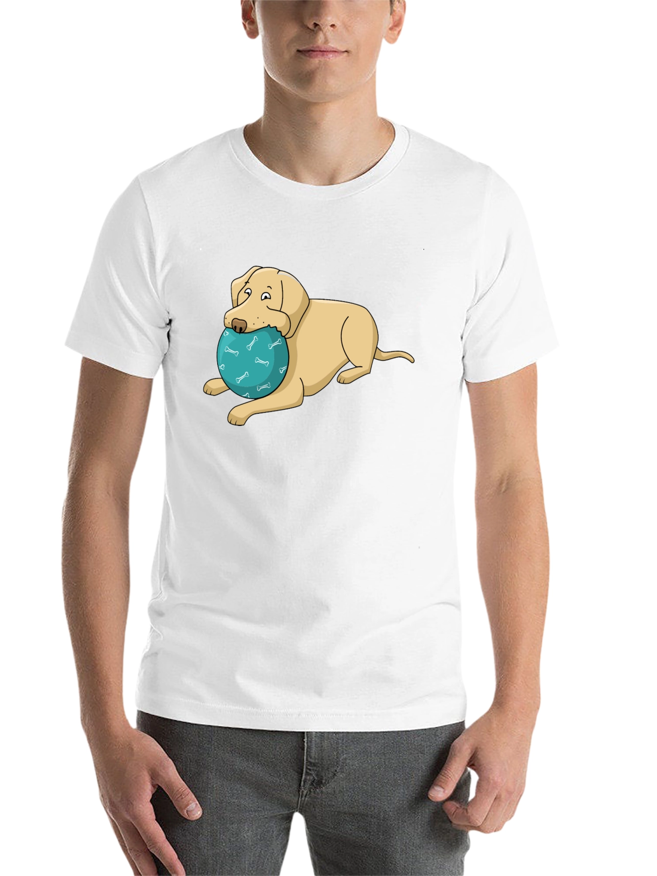 Black Dog and Ball Graphic T-Shirt view 14