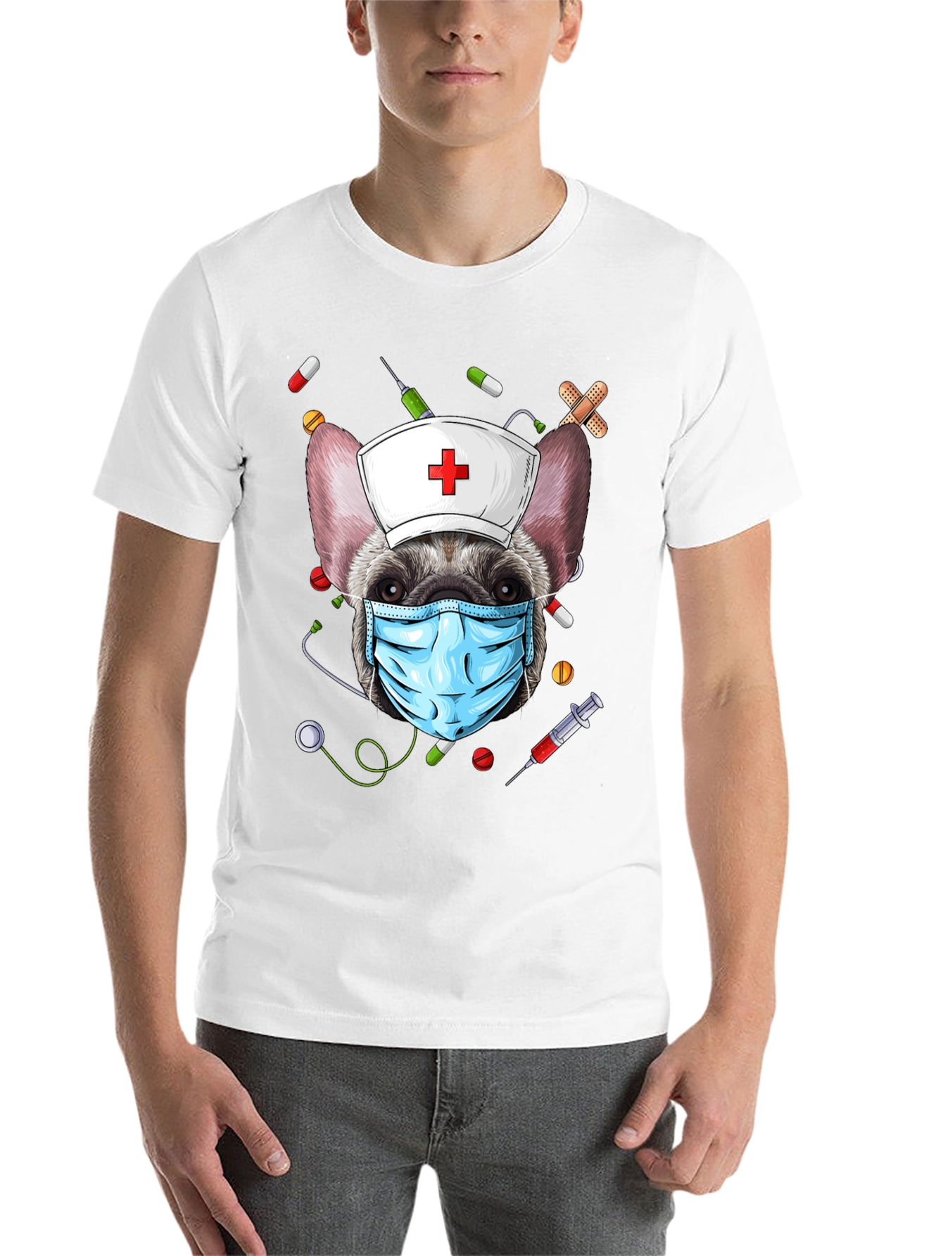 Black Nurse Dog Graphic T-Shirt view 14
