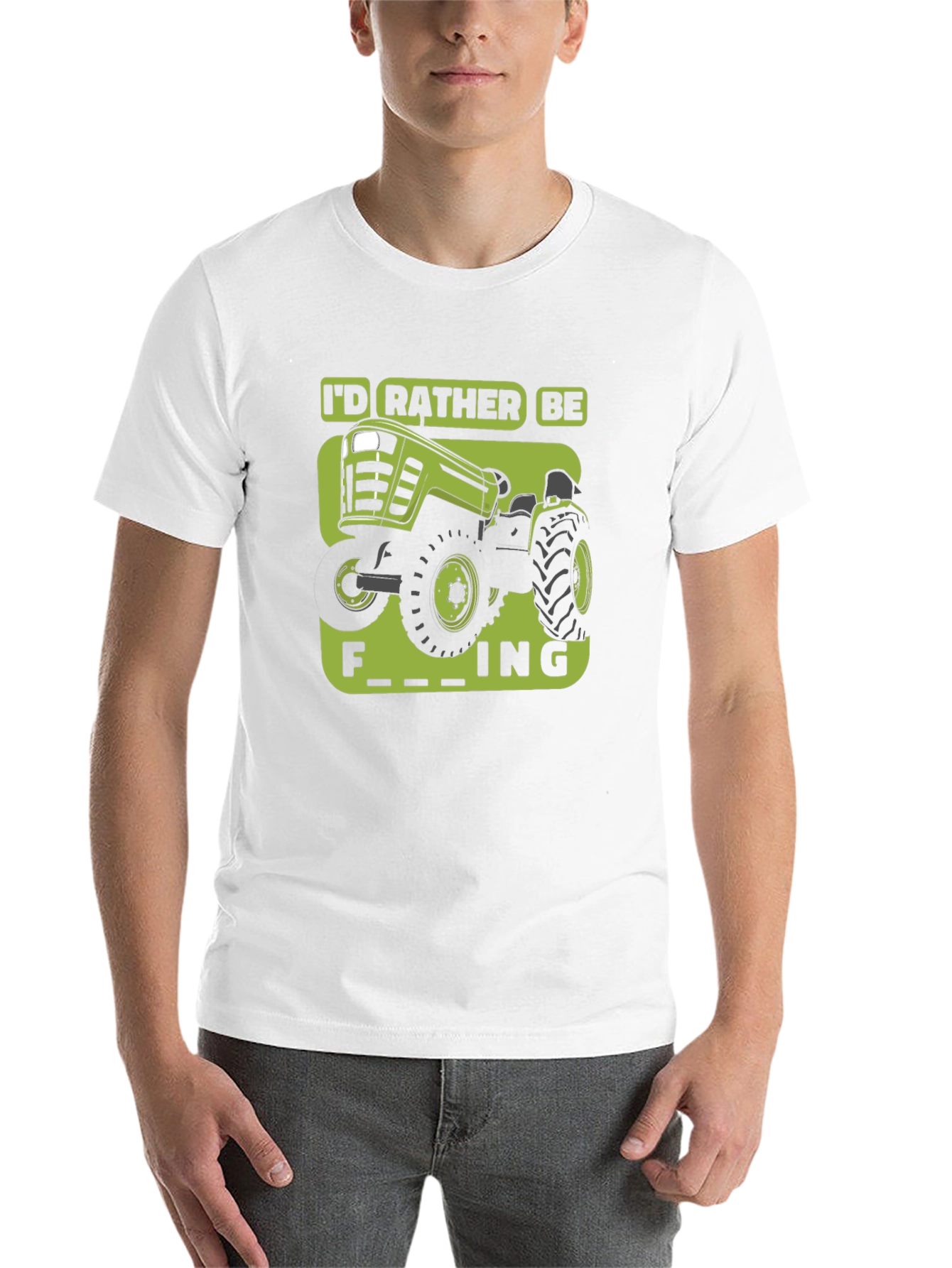 Black Funny Tractor T-Shirt - I'd Rather Be Farming view 14