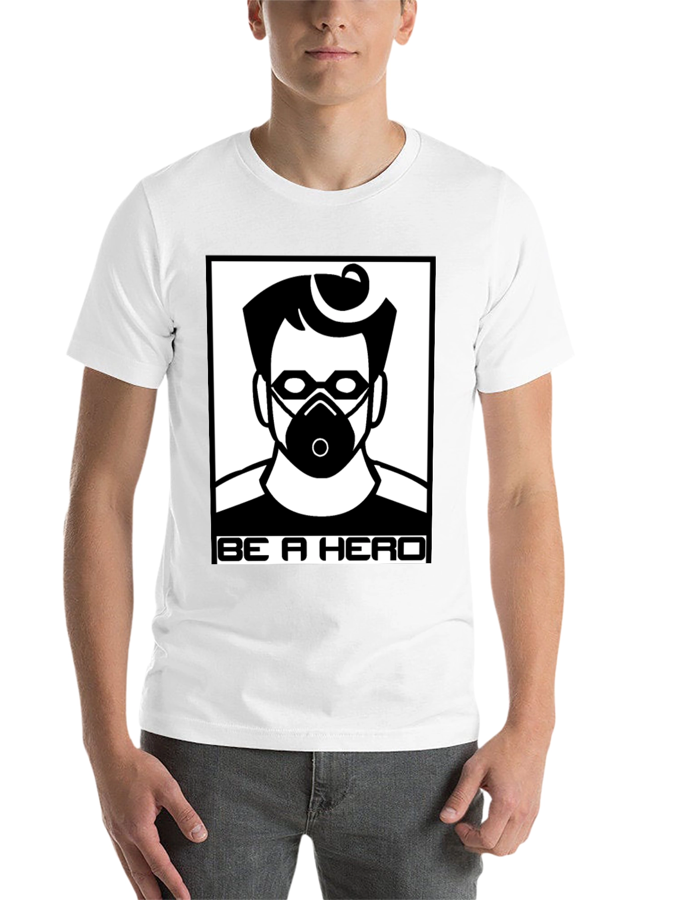Black Be A Hero T-Shirt - Masked Hero view 14