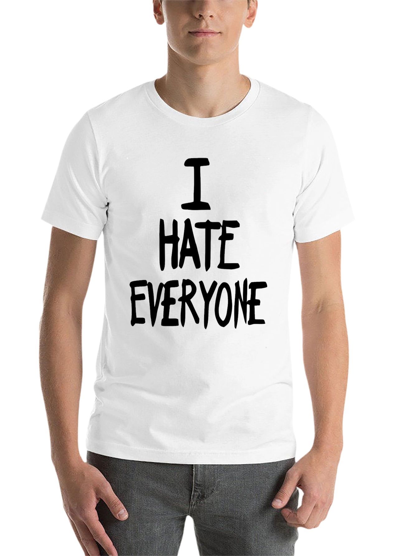 Black I Hate Everyone Black Graphic T-Shirt view 14