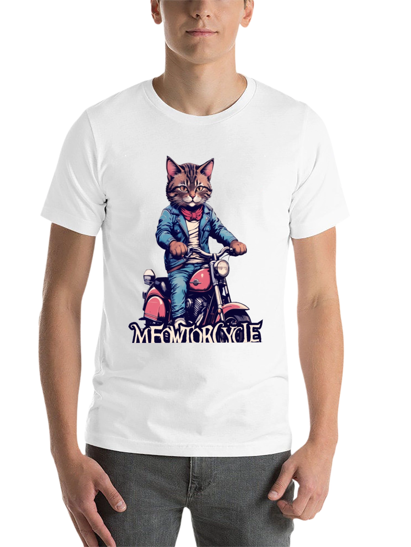 Black Meowtorcycle Cat T-Shirt view 14