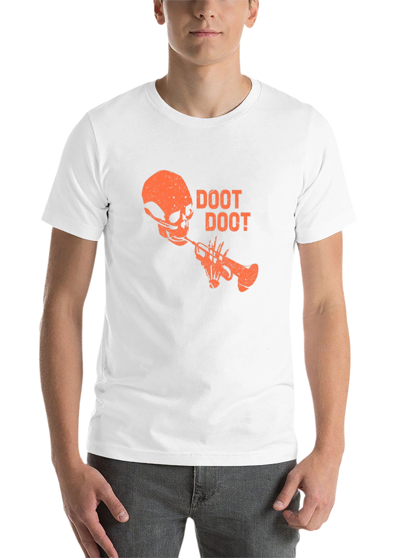Black Doot Doot Skull Trumpet Graphic Tee - Black view 14