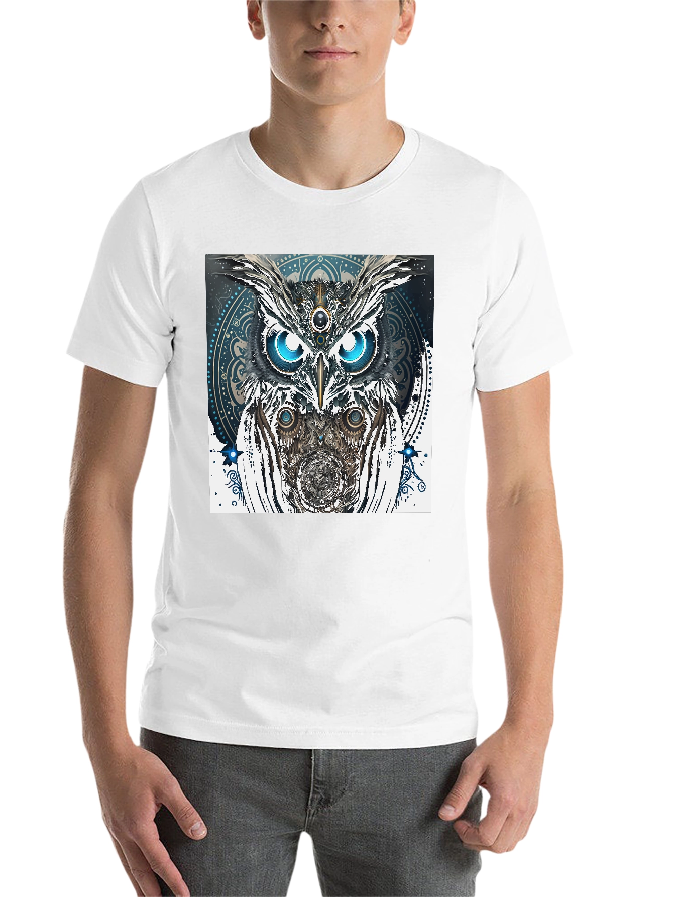 Black Mystic Owl Graphic Tee - Unique Spiritual Design view 14