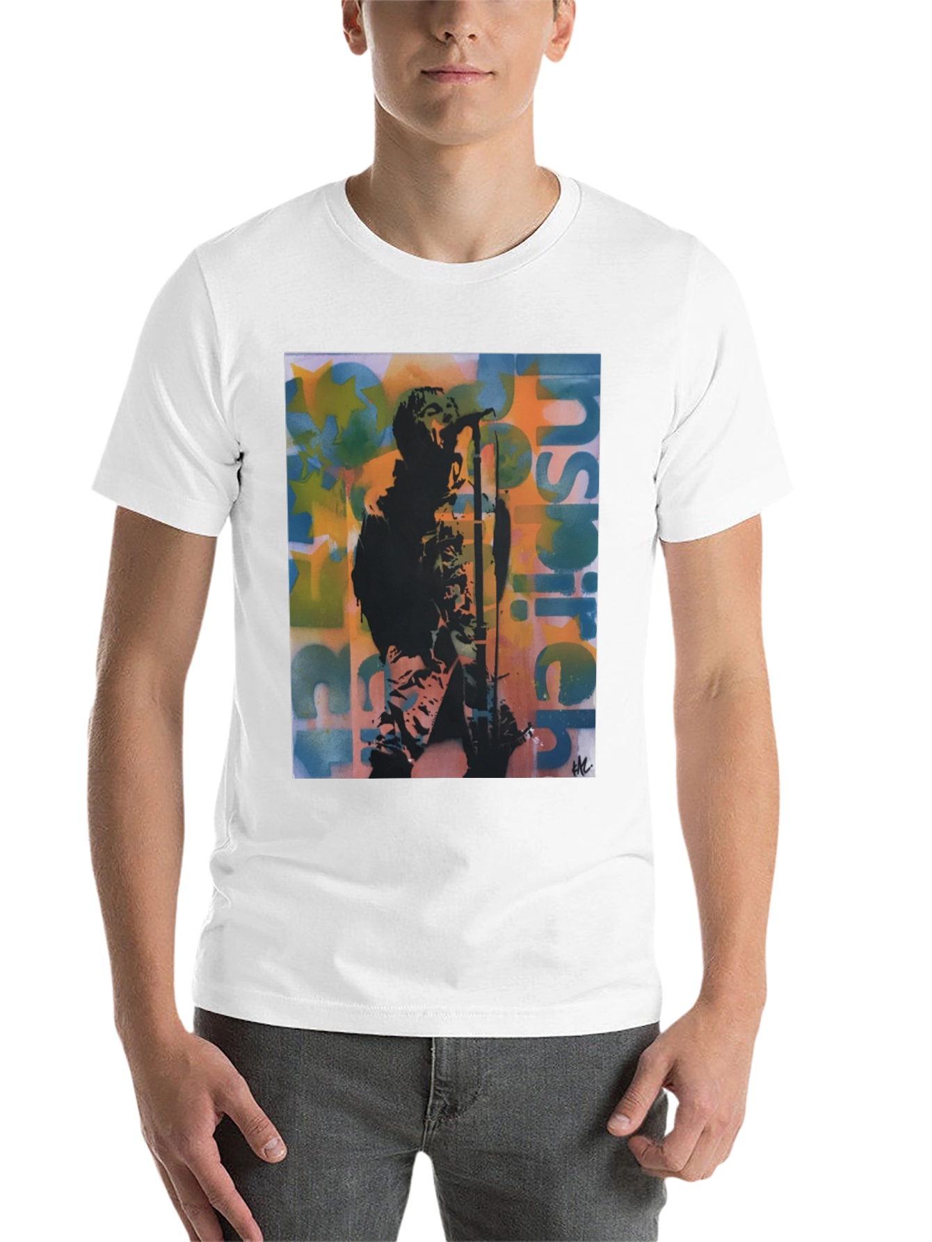 Black Indie Band Graphic Print Crew Neck T-Shirt view 14