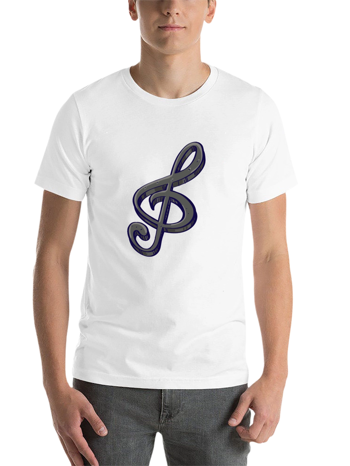 Black Treble Clef Graphic Tee view 14