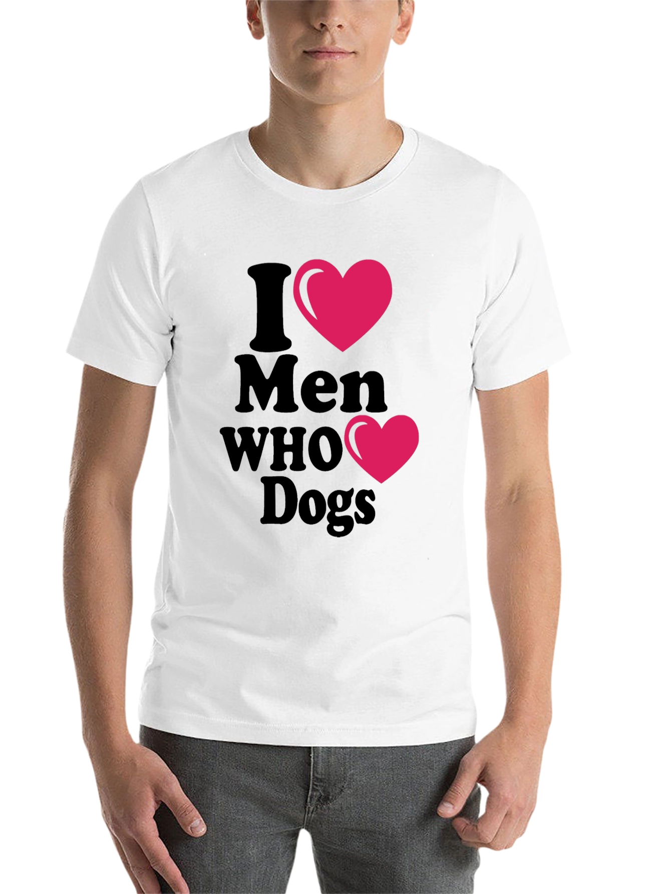 Black I Heart Men Who Love Dogs T-Shirt view 14