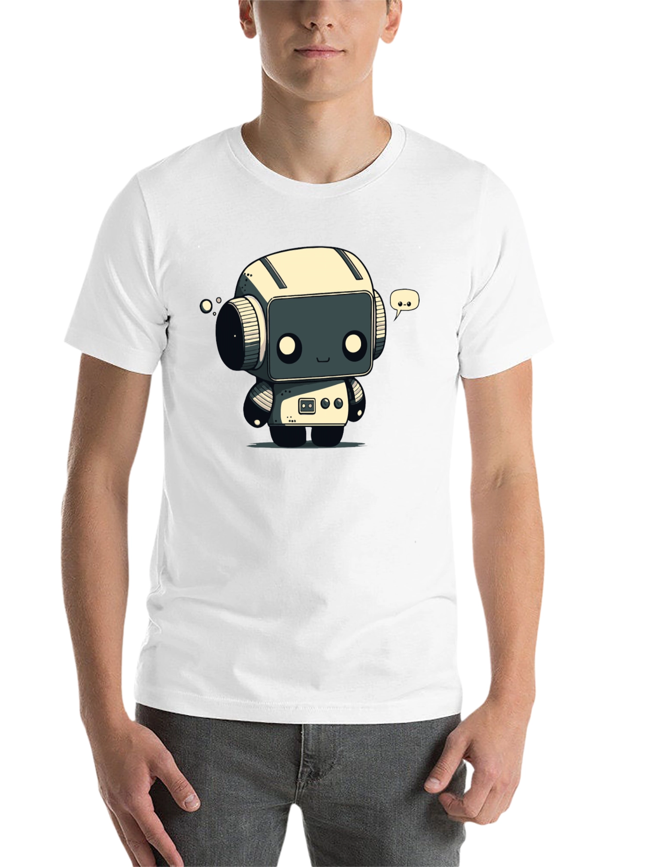 Black Robot T-Shirt - Black Graphic Tee view 14