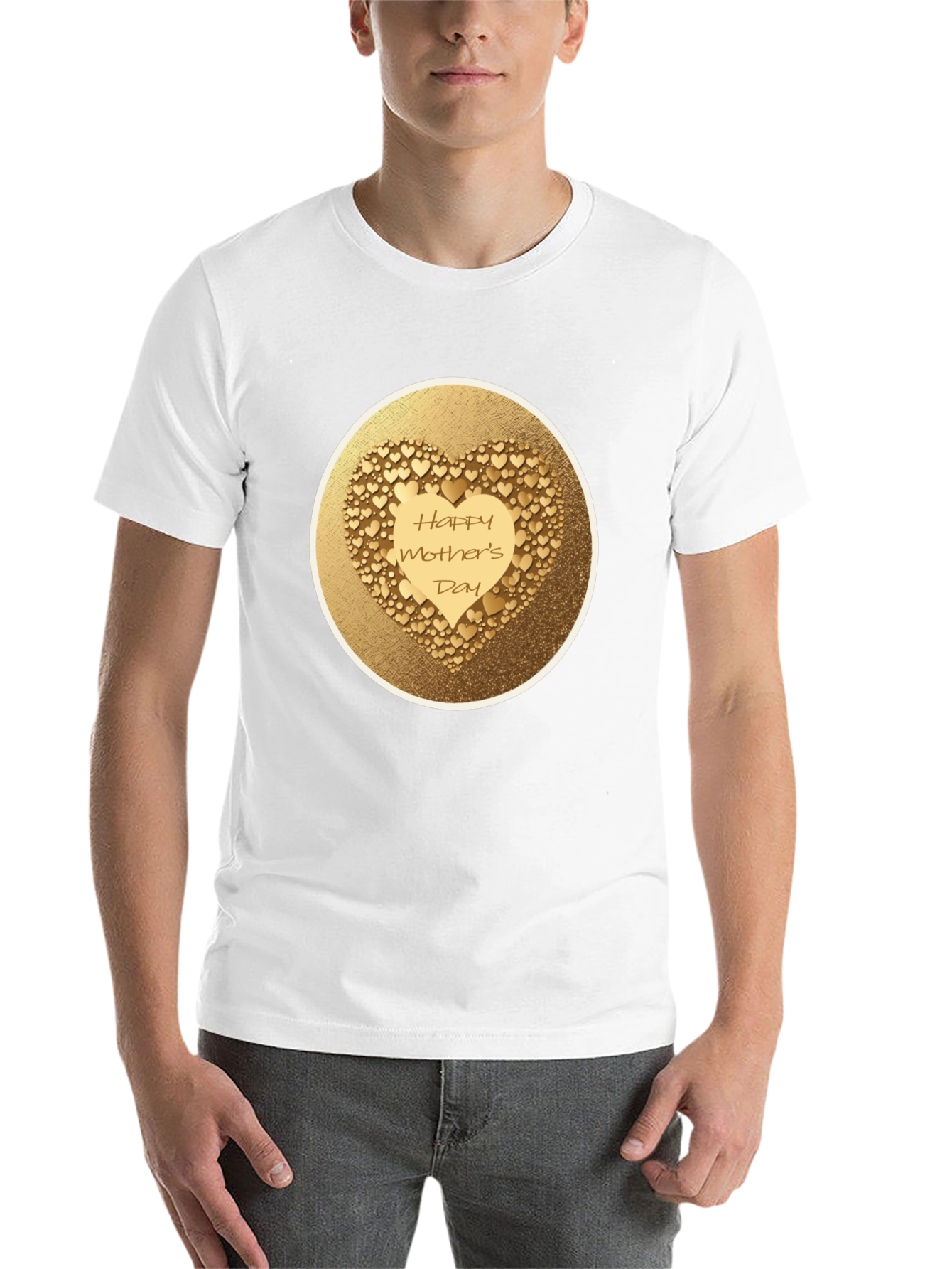 Black Happy Mother's Day Gold Heart Tee view 14