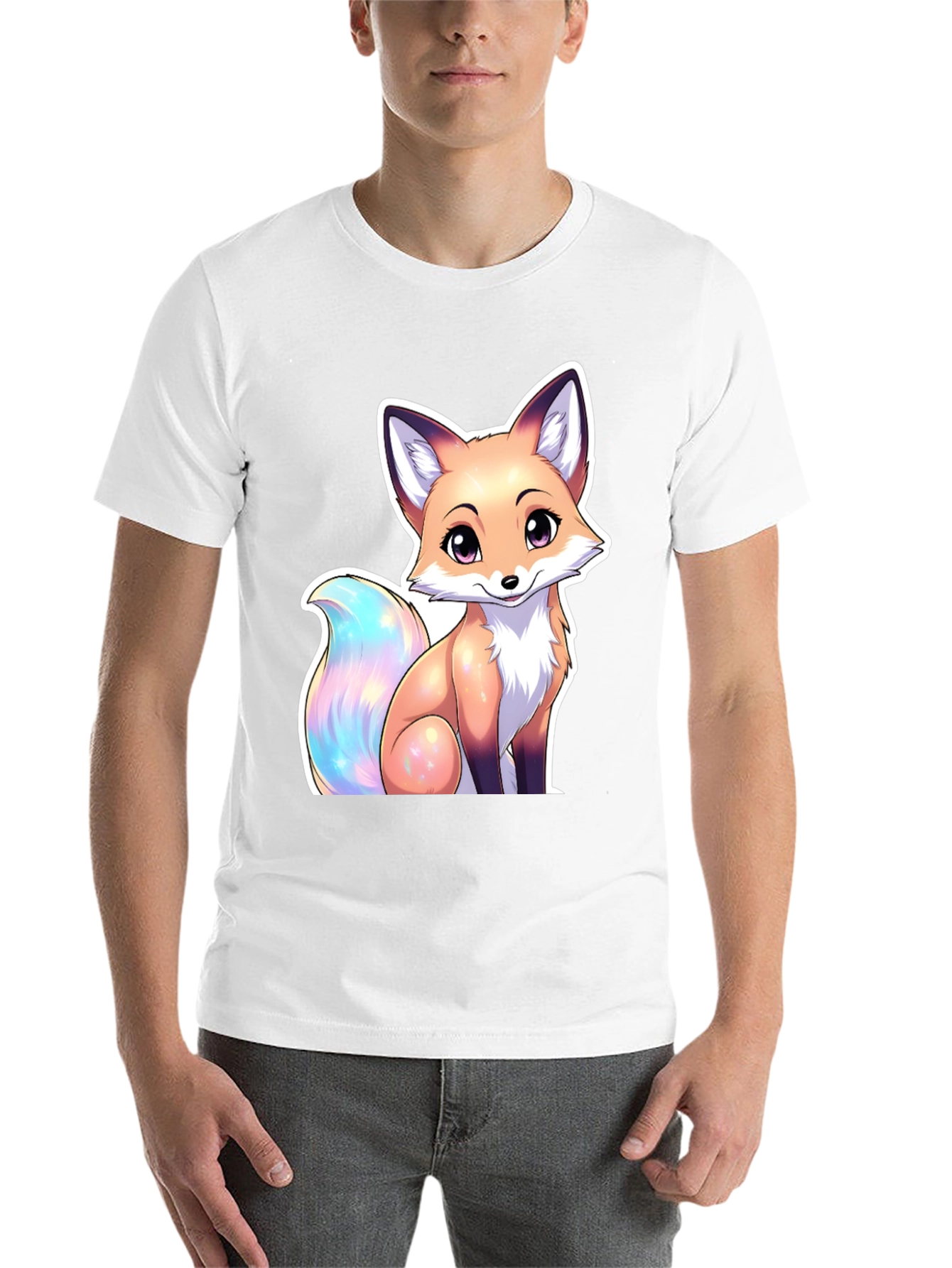 Black Cute Fox Graphic Tee - Stylish Animal Lover T-Shirt view 14