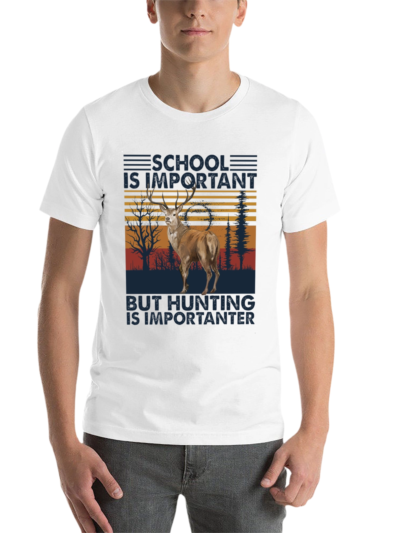Black School Important Hunting Importanter Tee view 14