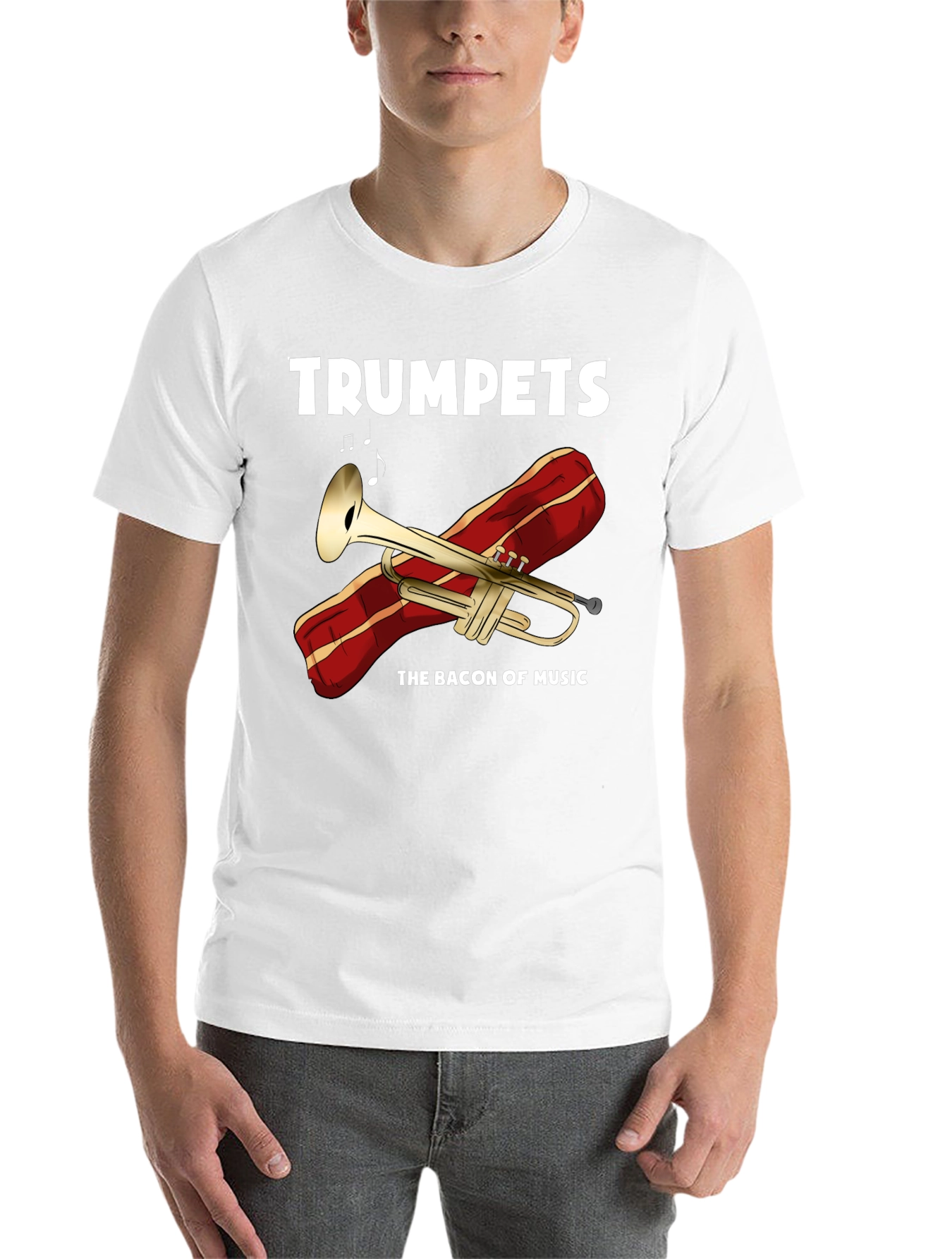 Black Trumpets The Bacon of Music T-Shirt view 14
