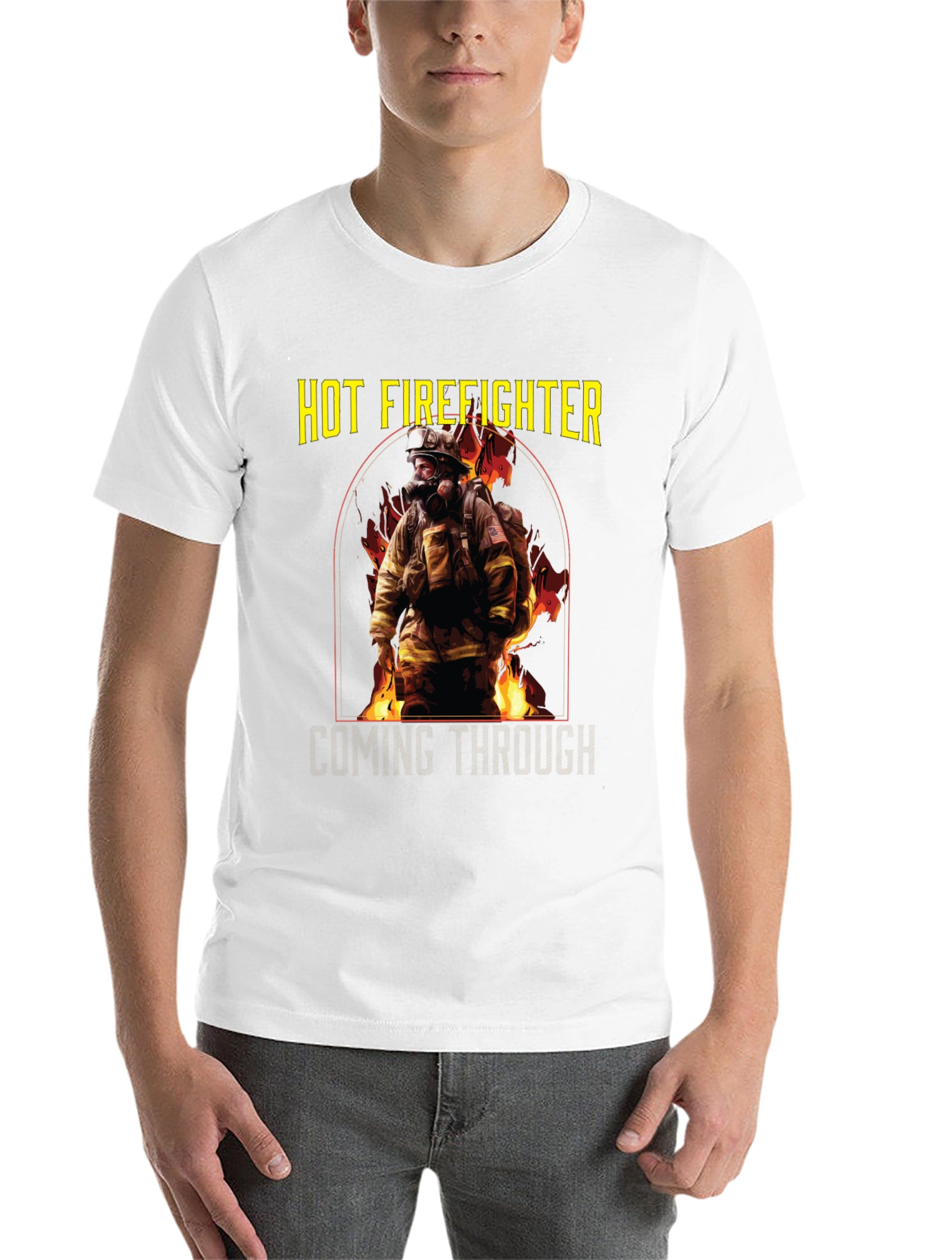 Black Hot Firefighter T-Shirt - Rescue Hero Tee view 14