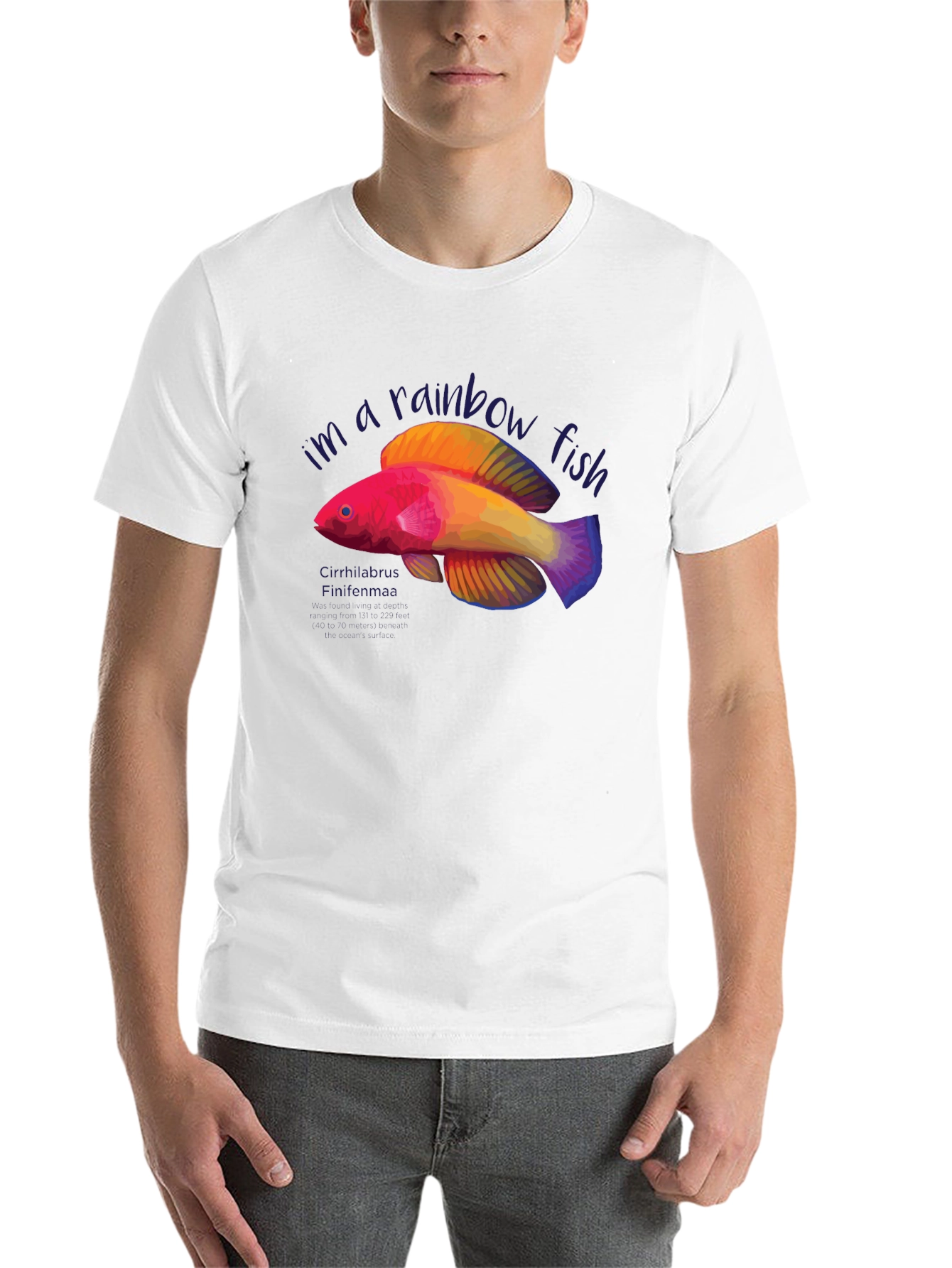 Black Rainbow Fish Graphic Tee - Unique Design view 14