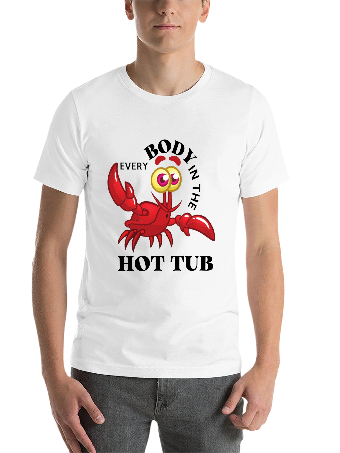 Black Funny Crab Hot Tub T-Shirt view 14