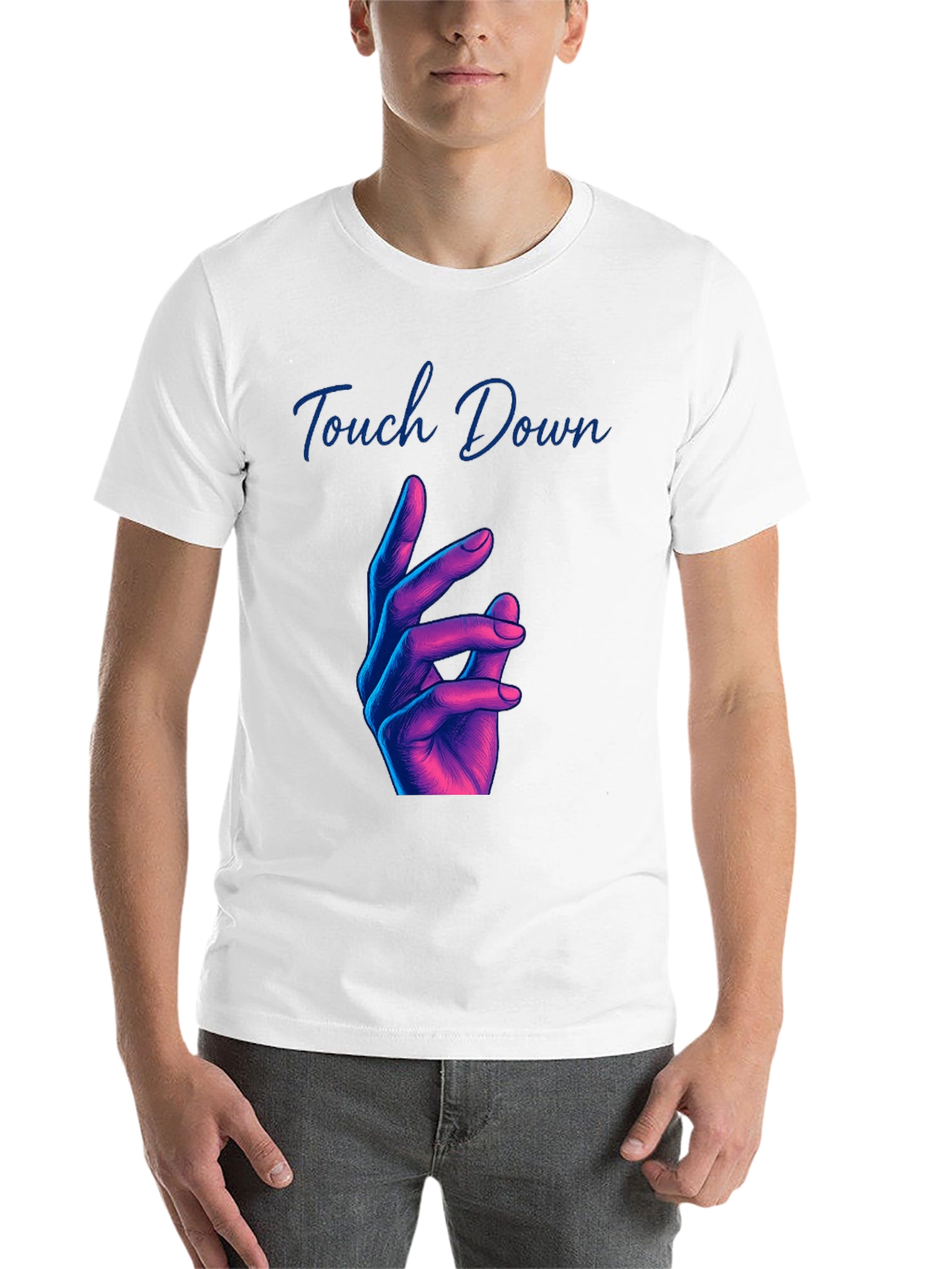 Black Touch Down Graphic Tee - Black Crew Neck view 14