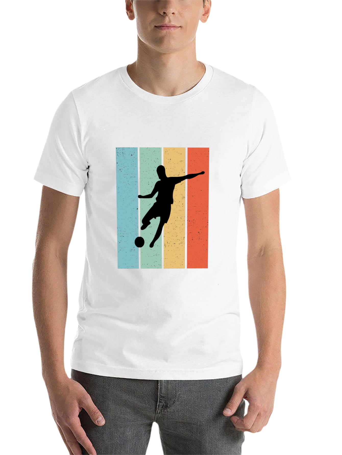 Black Retro Soccer Player Graphic Tee - Cool Casual Style view 14