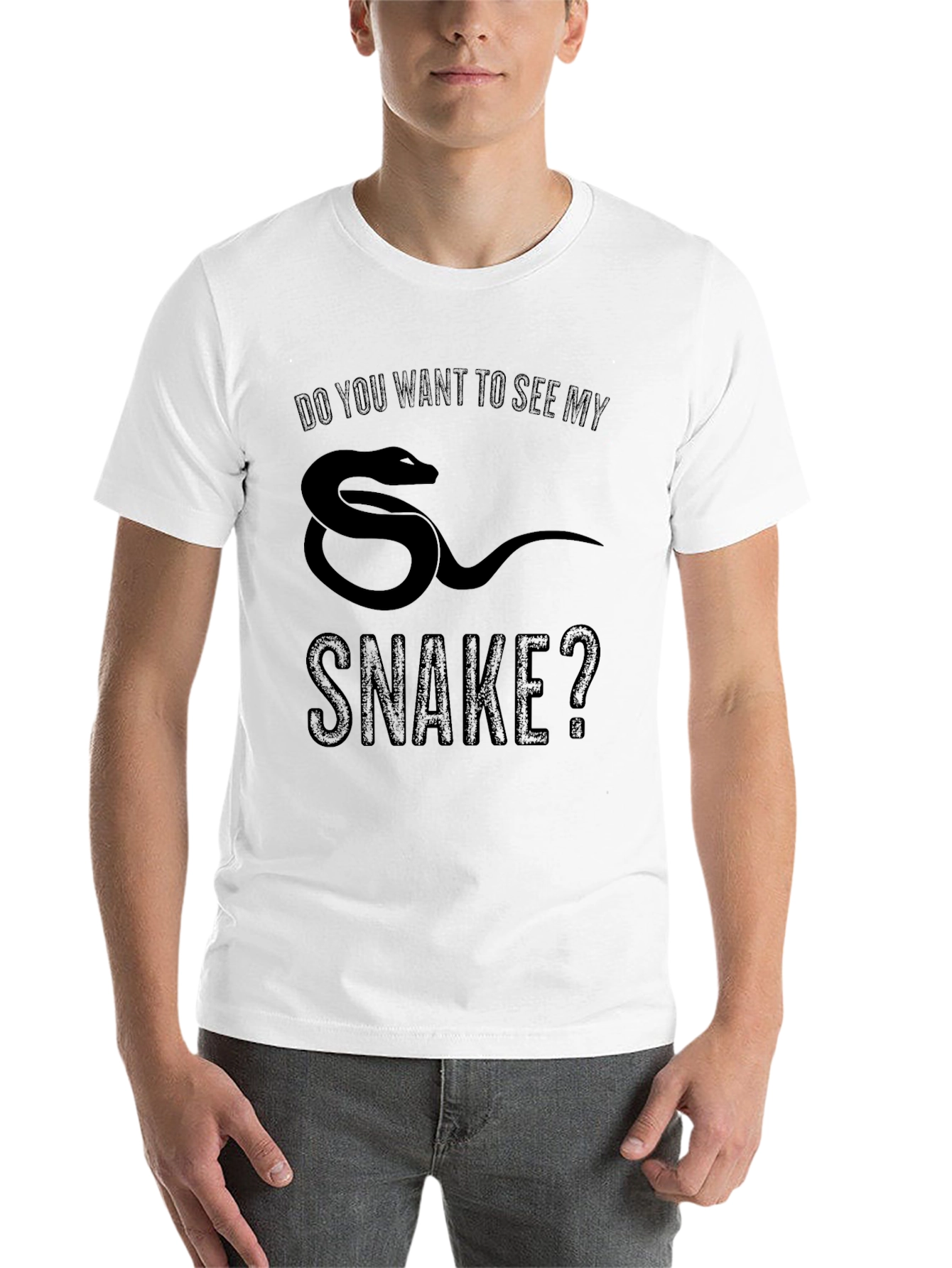 Black Do You Want To See My Snake? Graphic Tee view 14