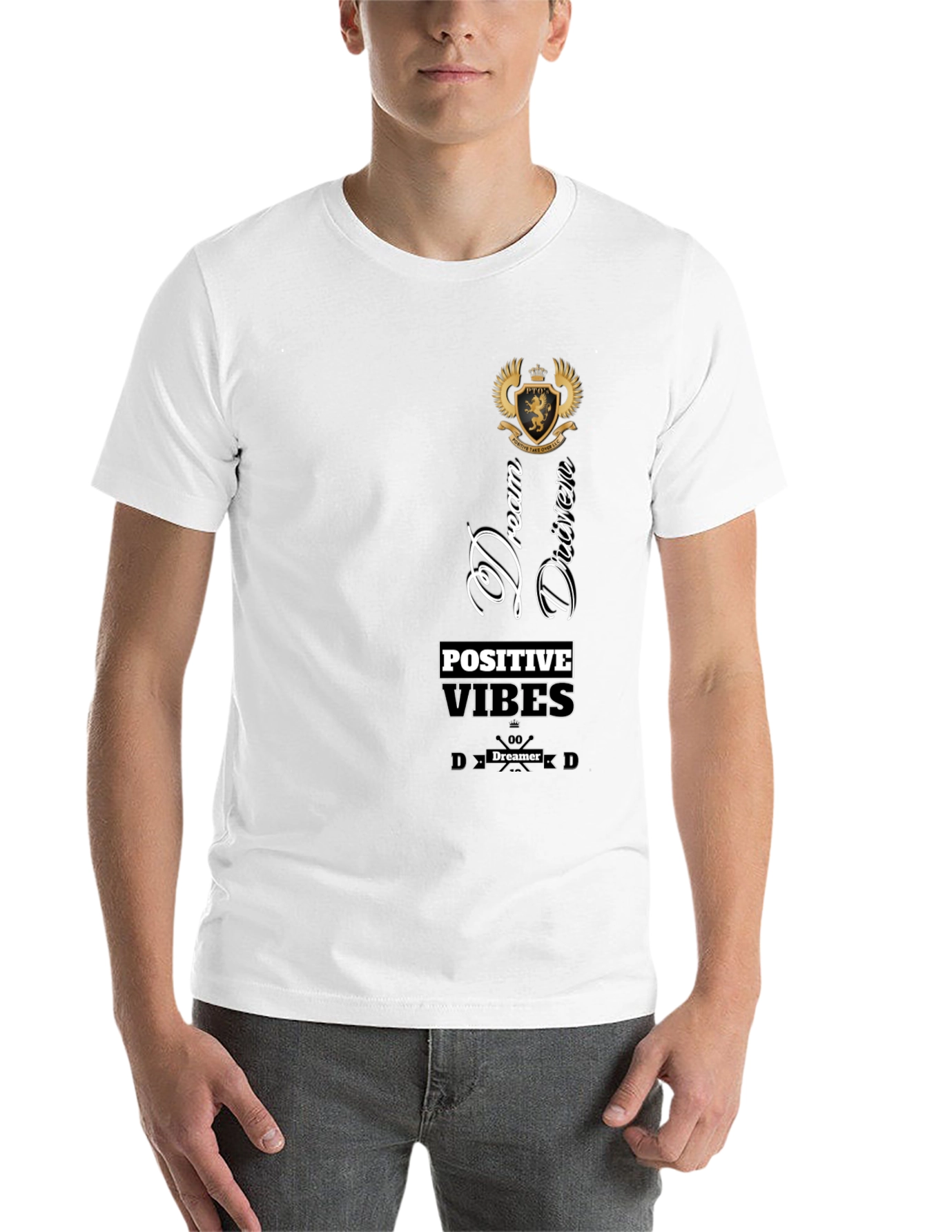 Black Dream Driven Positive Vibes Black Tee view 14