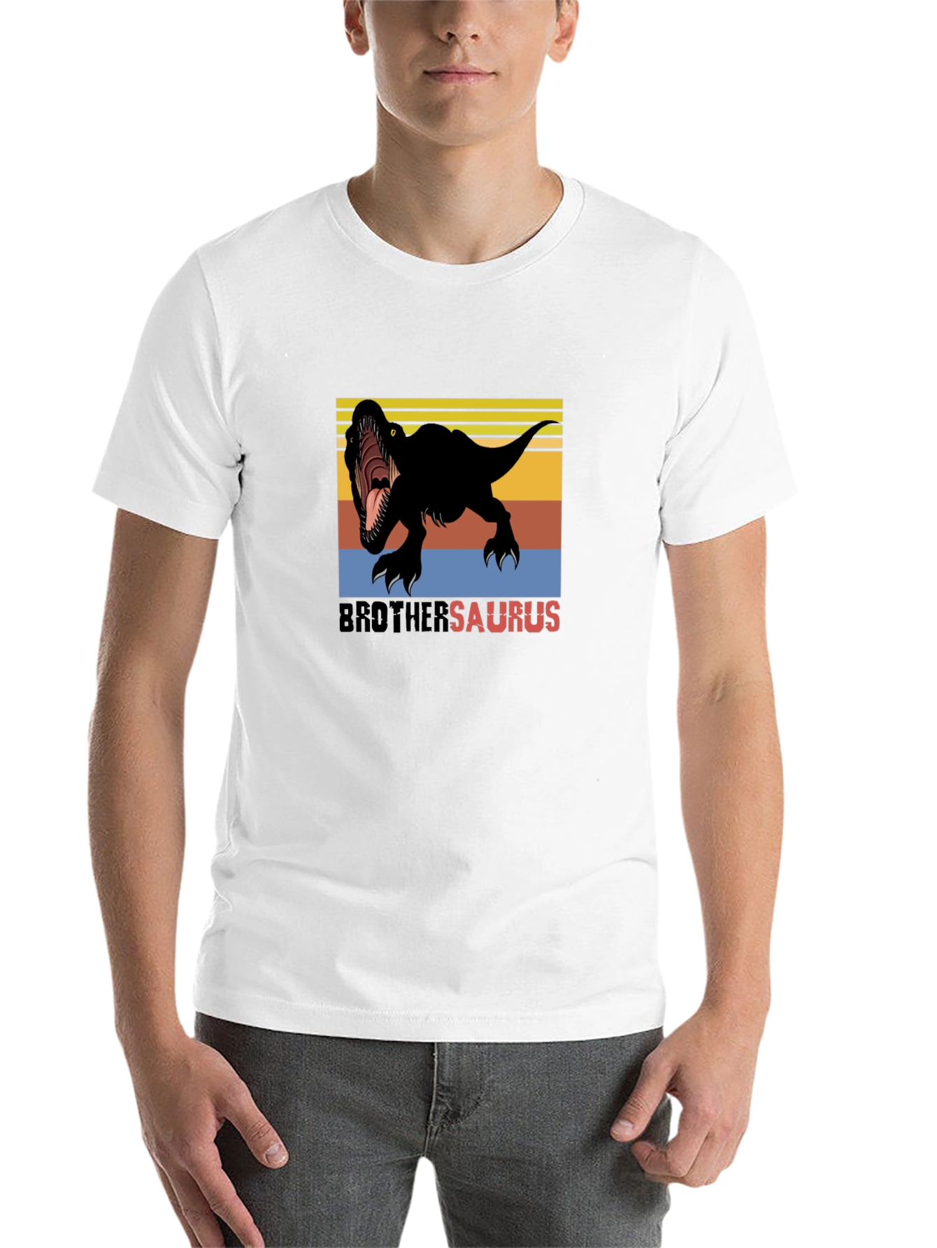 Black BrotherSaurus Dinosaur T-Shirt - Black view 14