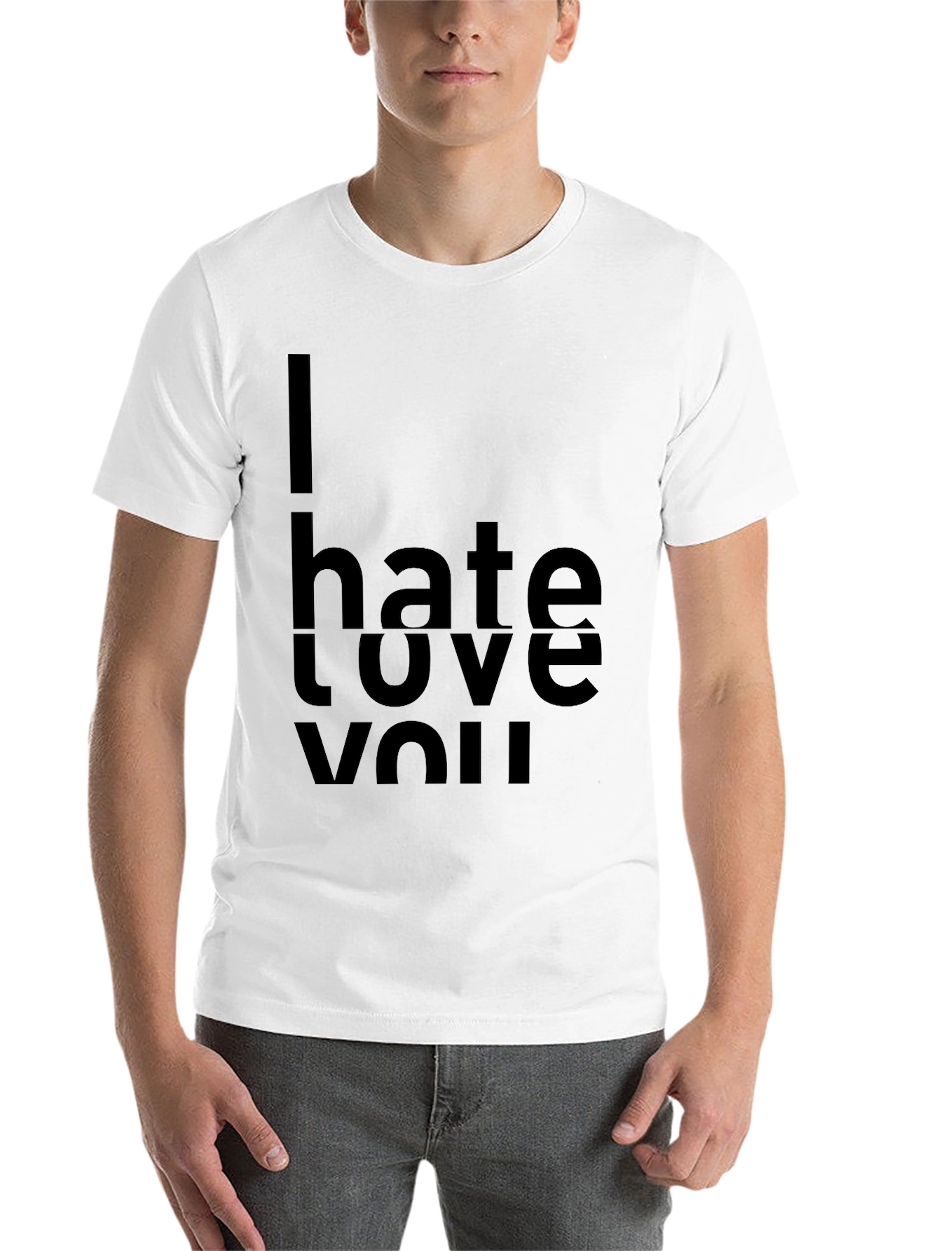 Black I Hate Love You Graphic Tee view 14