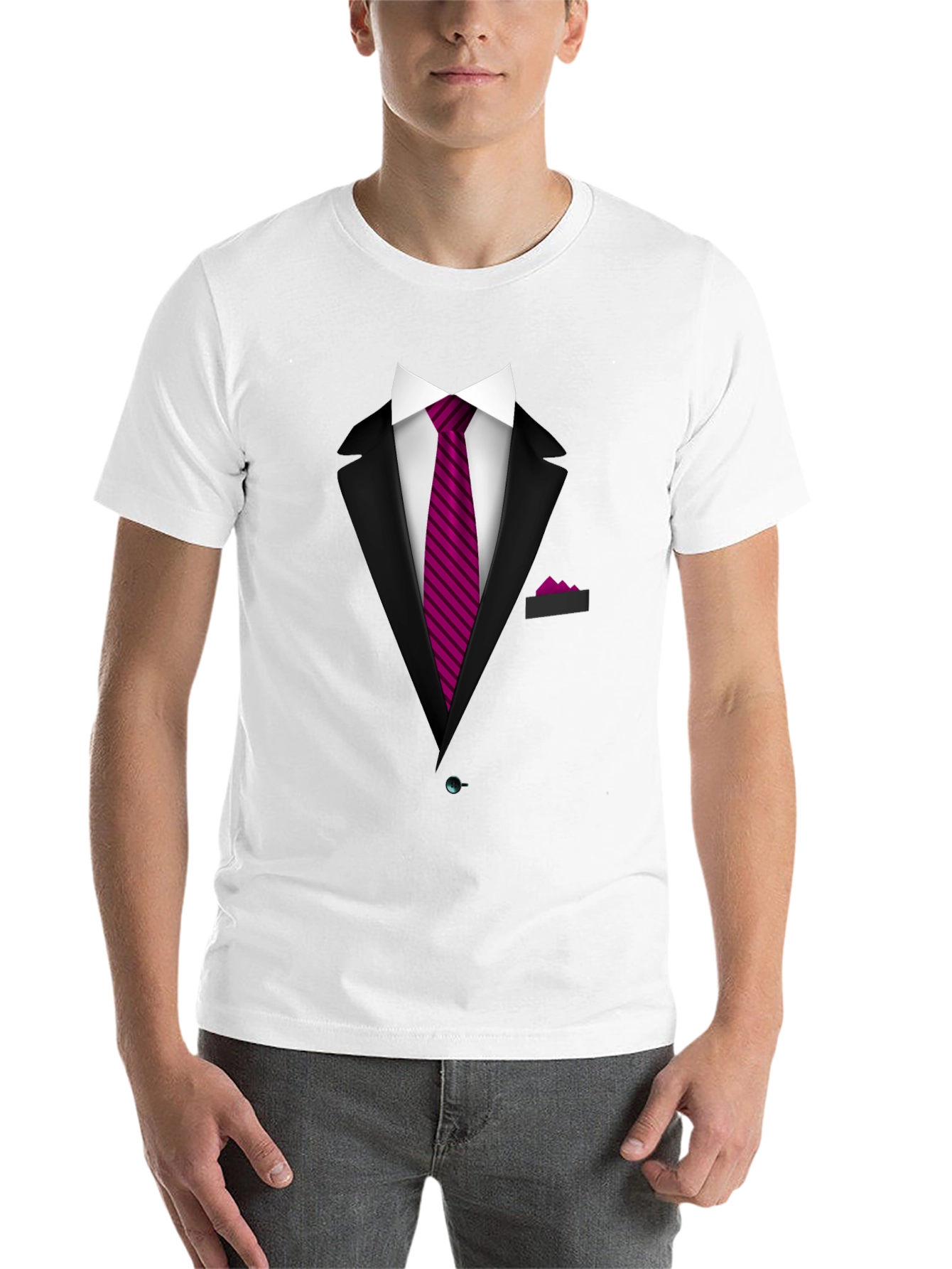 Black Suit & Tie Graphic Tee - Novelty T-Shirt view 14