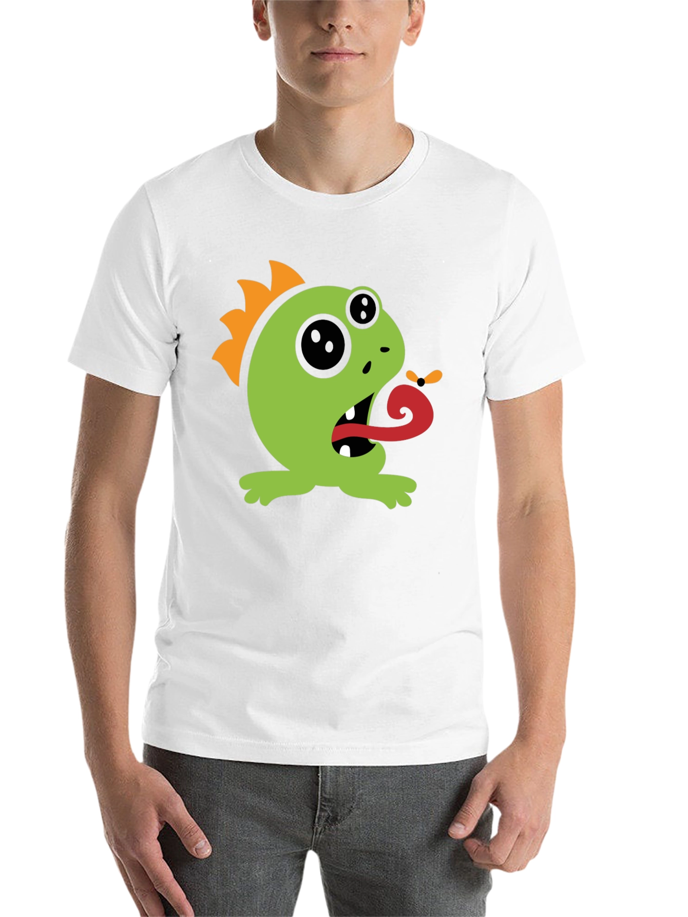 Black Monster Tongue Black T-Shirt - Fun Cartoon Graphic Tee view 14