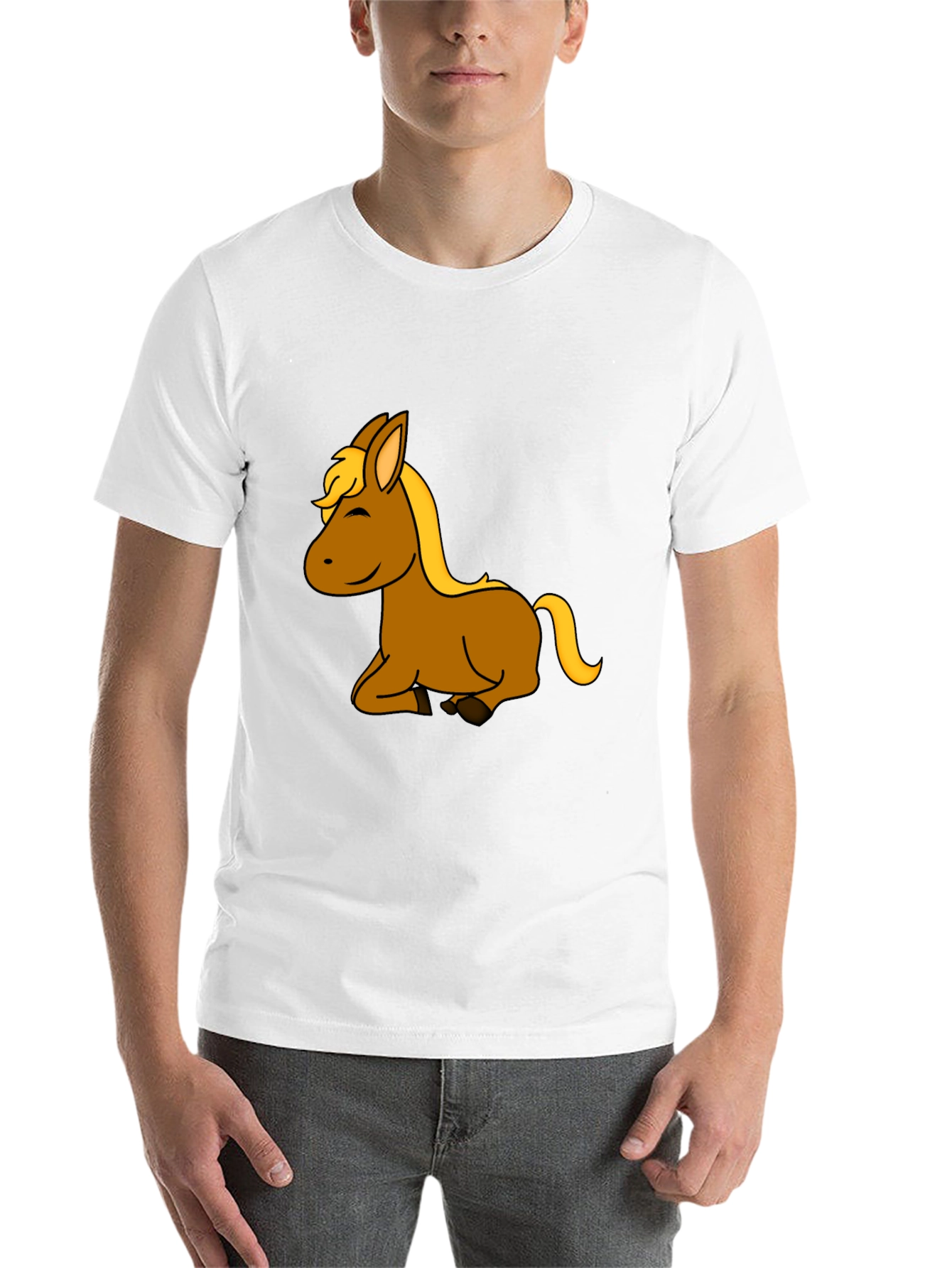 Black Cartoon Horse Graphic T-Shirt view 14