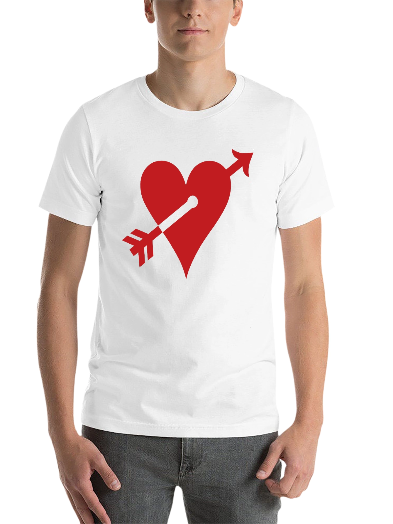 Black Heart Arrow Black T-Shirt Valentine's Gift view 14