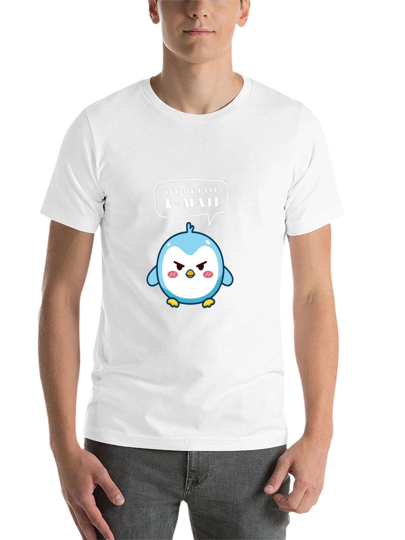 Black Angry Email Penguin Graphic T-Shirt view 14