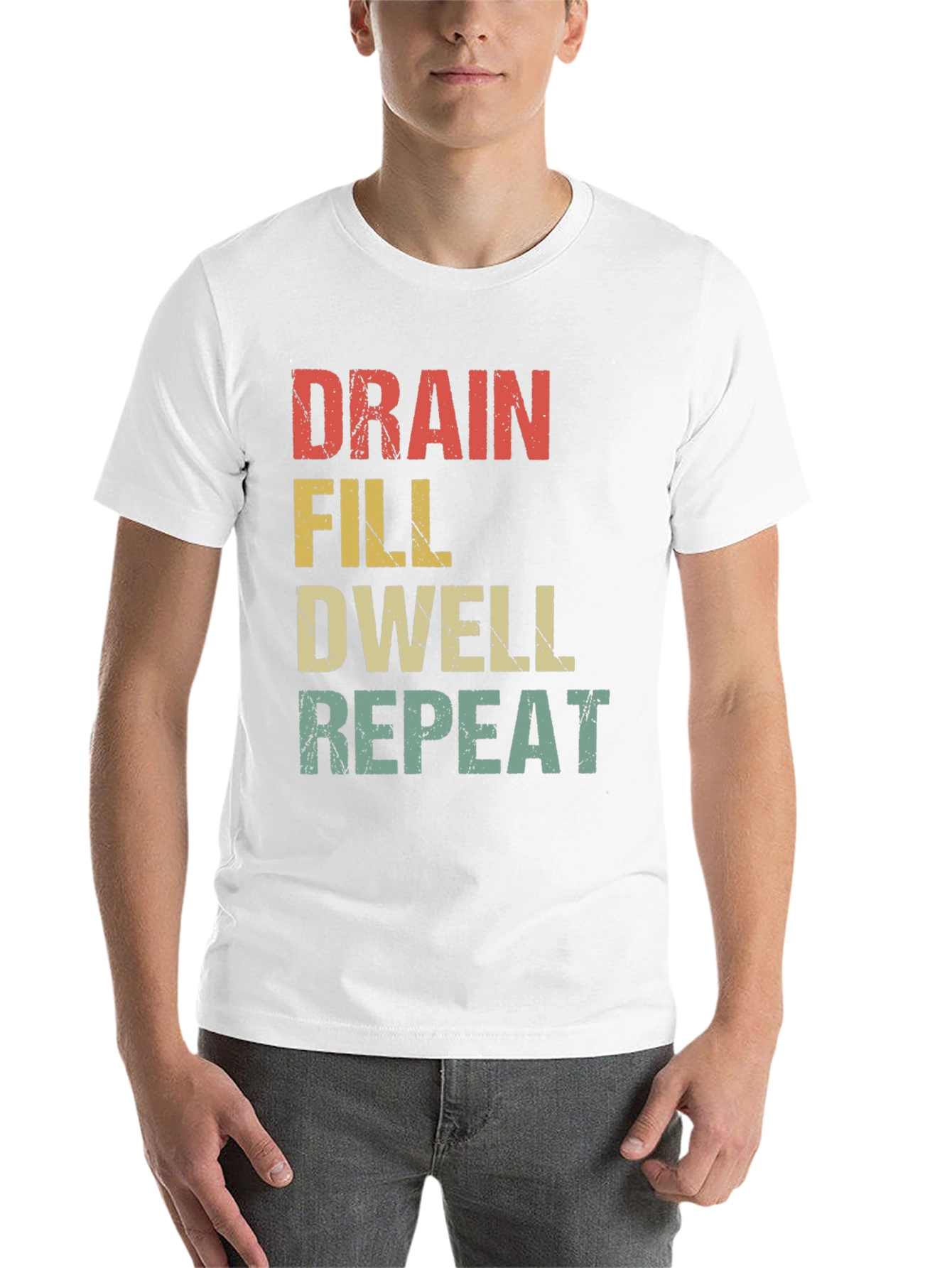 Black Drain, Fill, Dwell, Repeat Graphic T-Shirt view 14