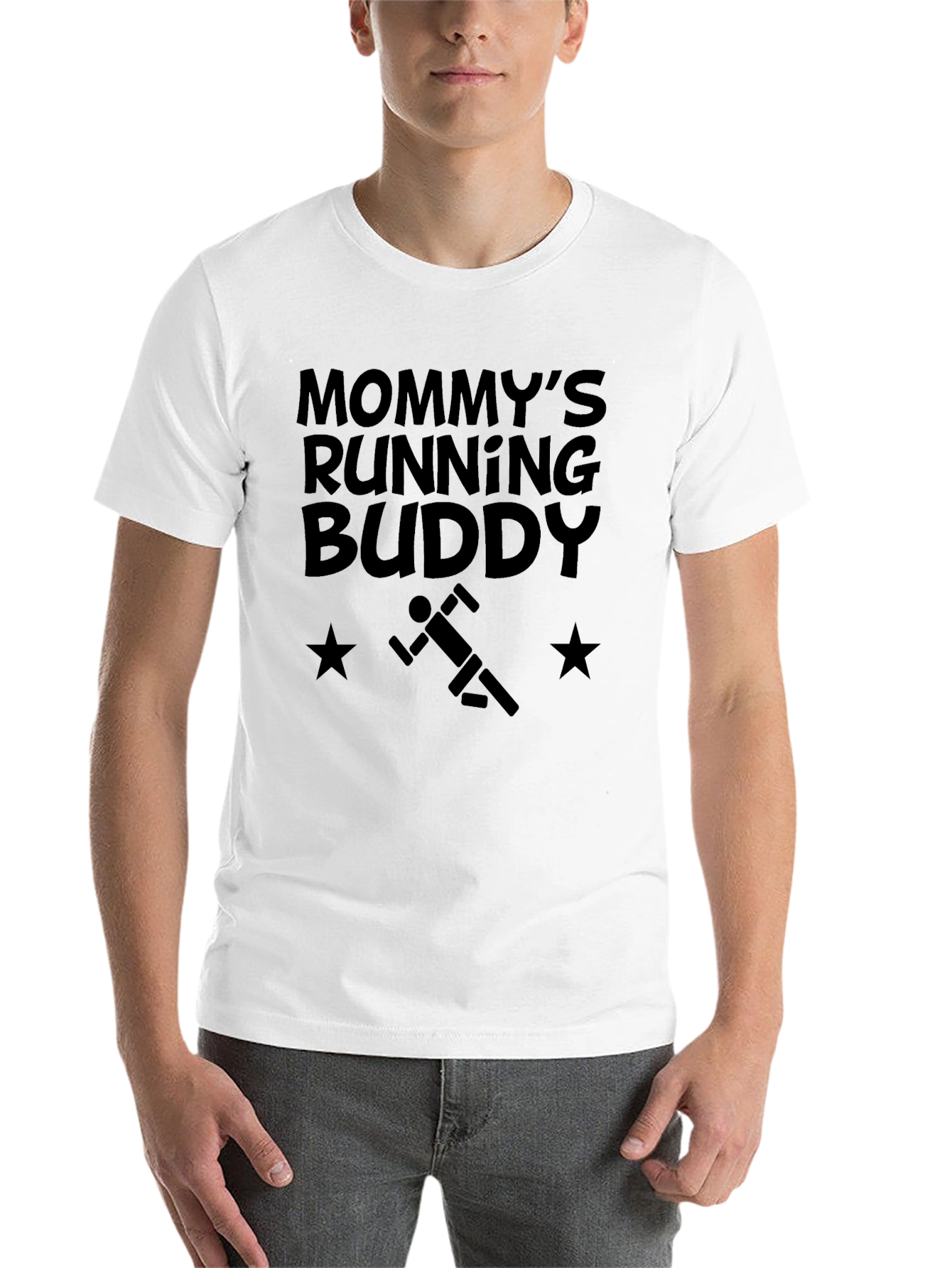 Black Mommy's Running Buddy T-Shirt - Comfortable & Stylish view 14