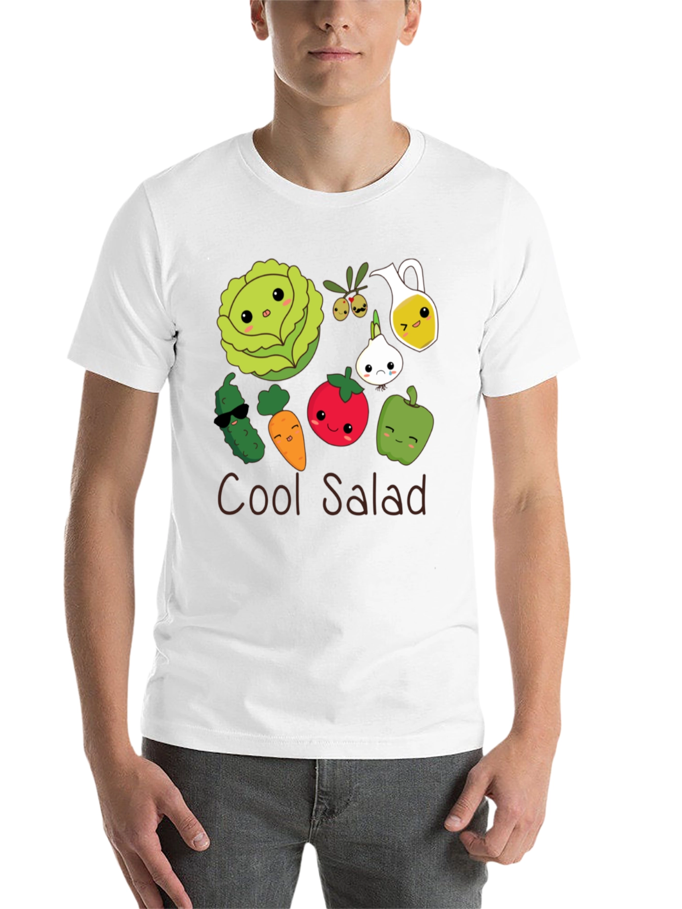 Cool Salad Graphic Tee - Unisex Black T-Shirt - 14