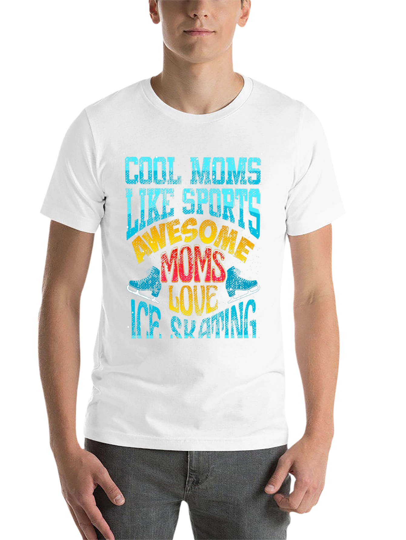 Black Cool Moms Ice Skating Graphic Tee view 14