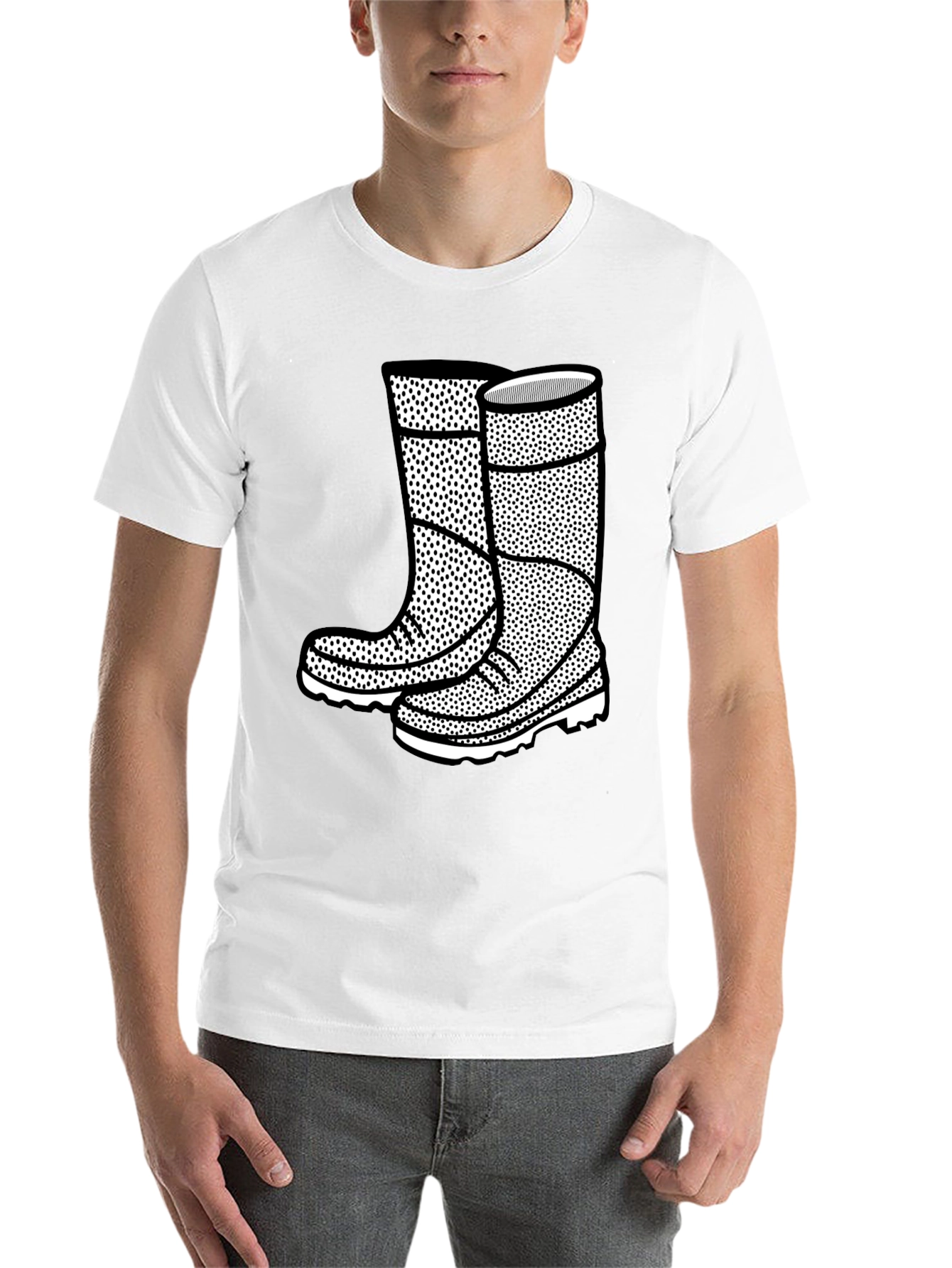 Black Graphic Tee: Rain Boots Design view 14