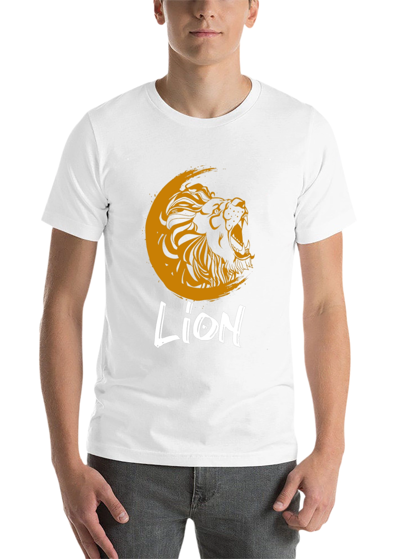 Black Lion Graphic Print Crew Neck T-Shirt view 14
